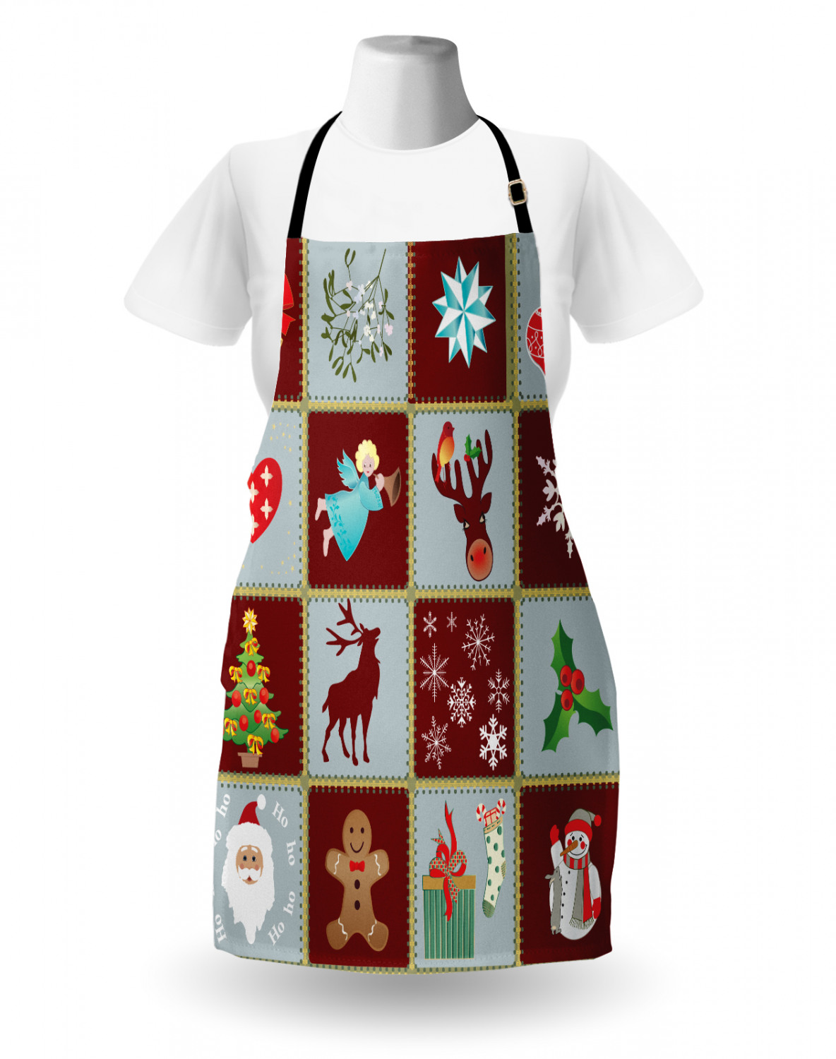 Gingerbread Man Apron Unisex Kitchen Bib with Adjustable Neck Cooking