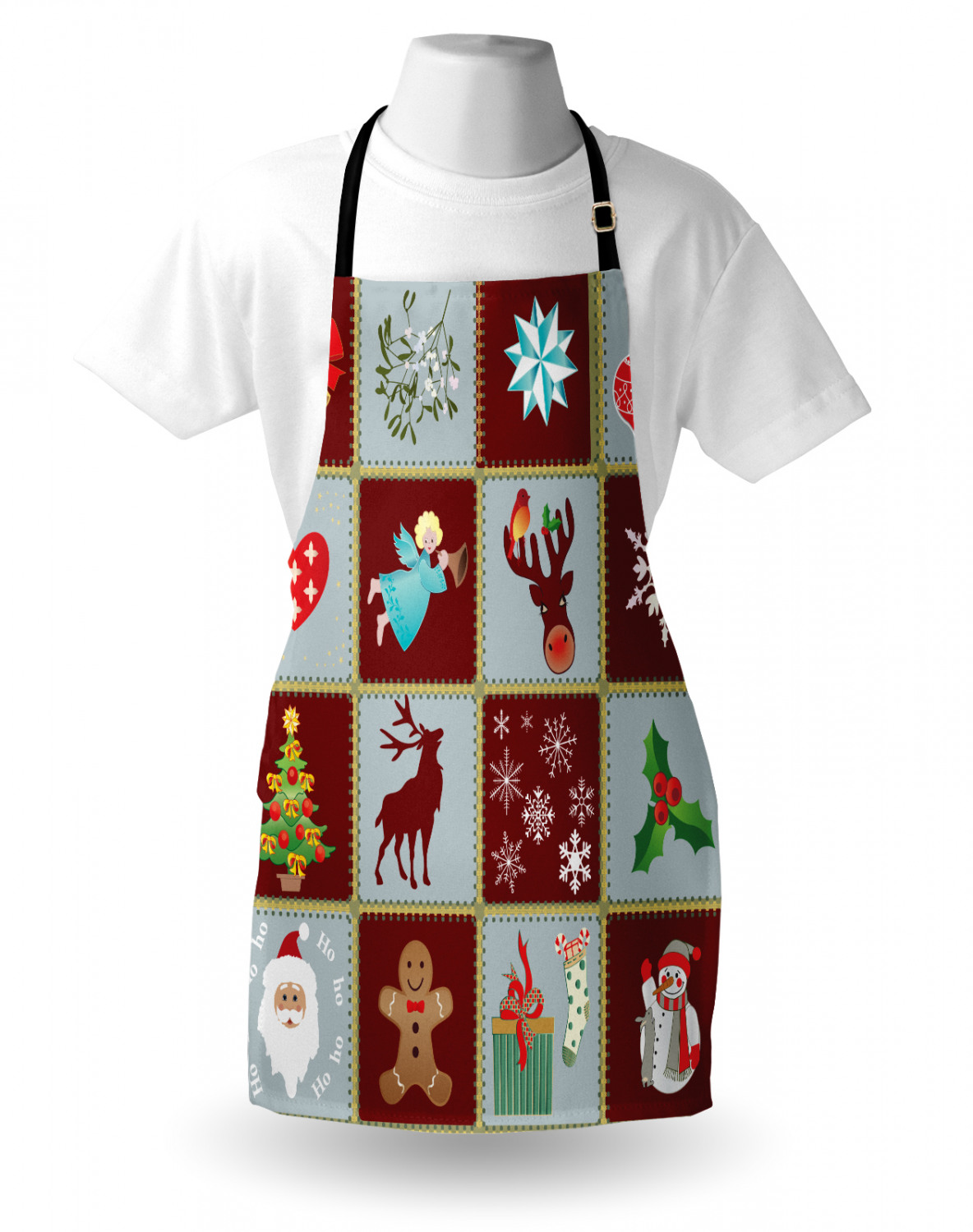 Gingerbread Man Apron Unisex Kitchen Bib with Adjustable Neck Cooking