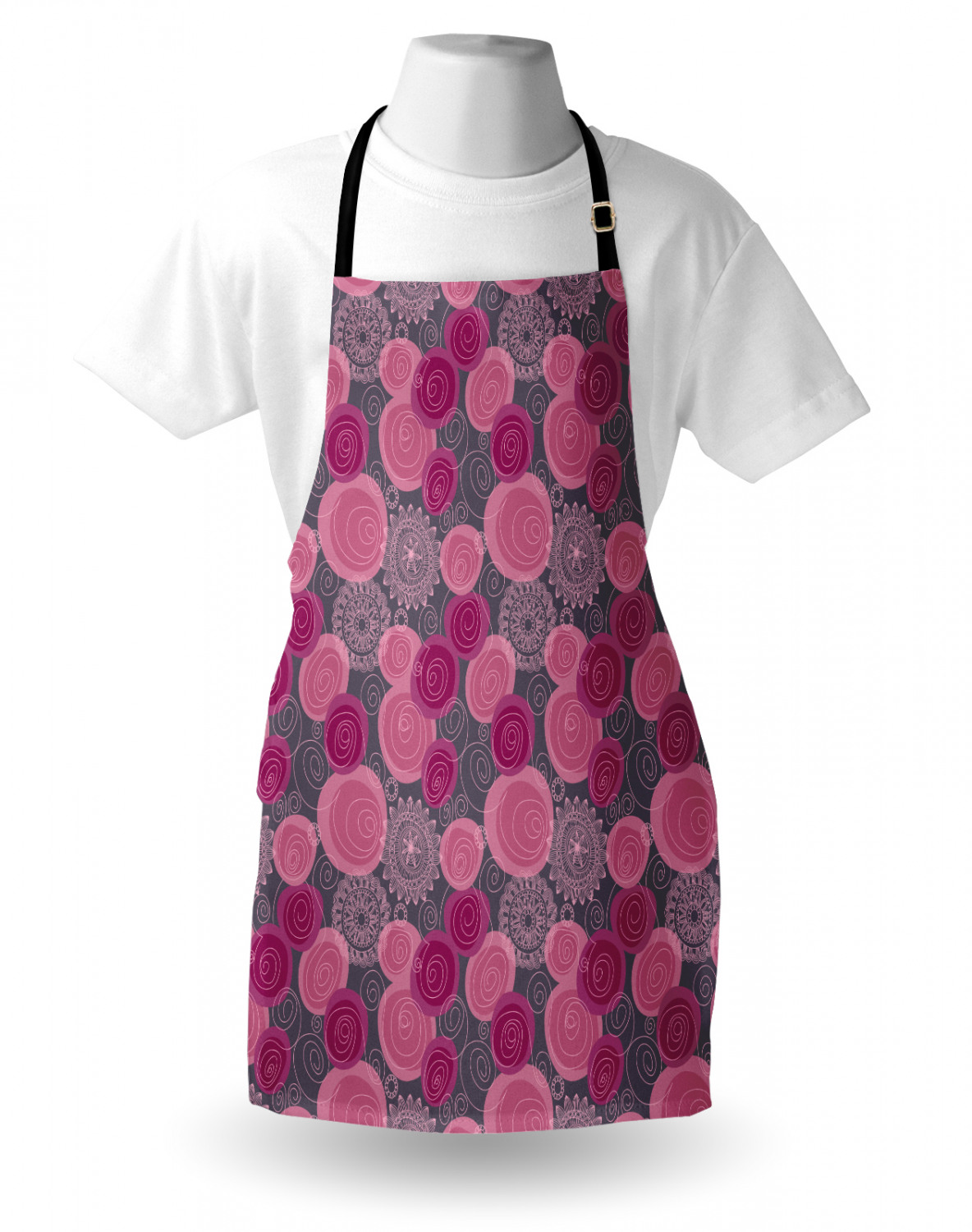 Ambesonne Pinkish Apron Unisex Kitchen Bib with Adjustable Neck Cooking Baking