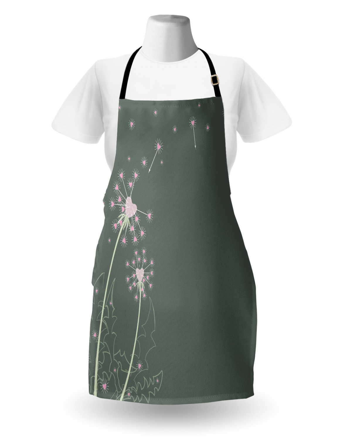 Ambesonne Pinkish Apron Unisex Kitchen Bib with Adjustable Neck Cooking Baking