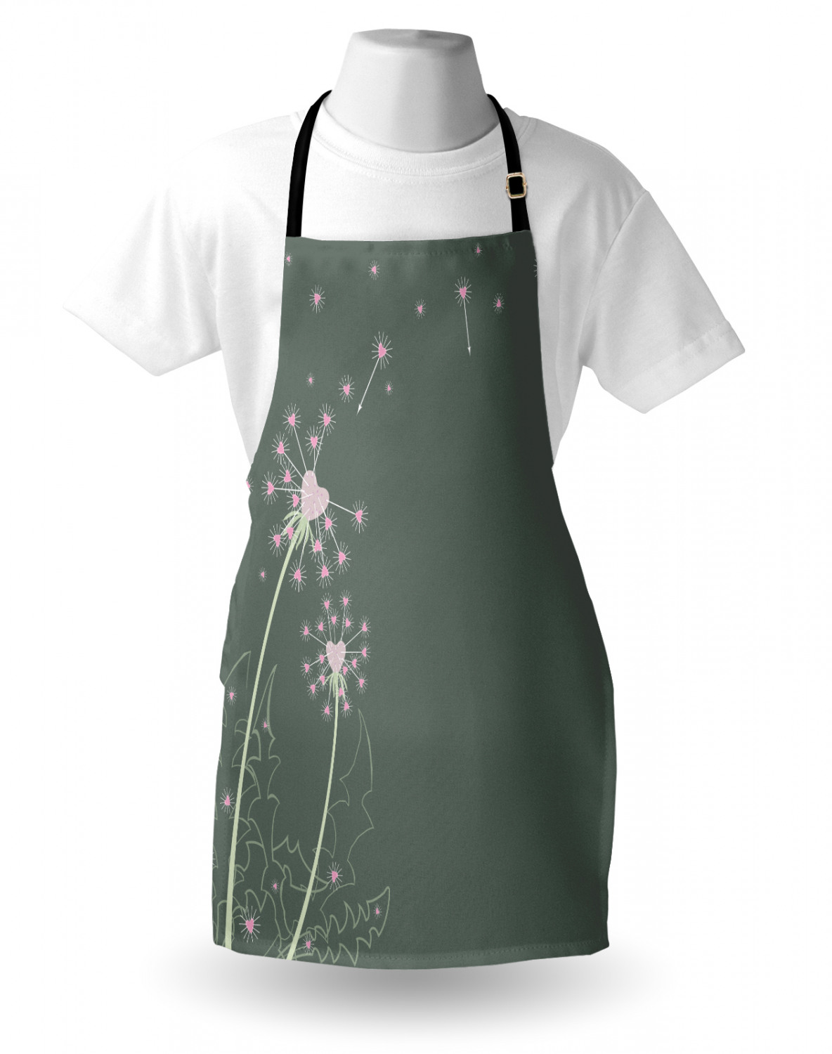 Ambesonne Pinkish Apron Unisex Kitchen Bib with Adjustable Neck Cooking Baking