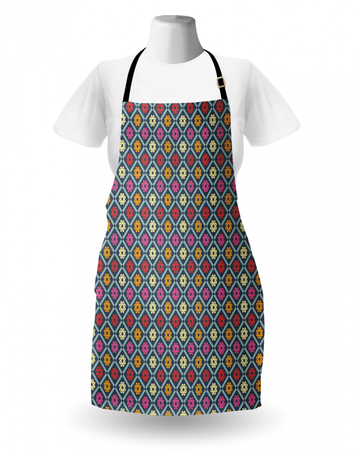 Checkered Apron Unisex Kitchen Bib with Adjustable Neck Cooking Baking ...