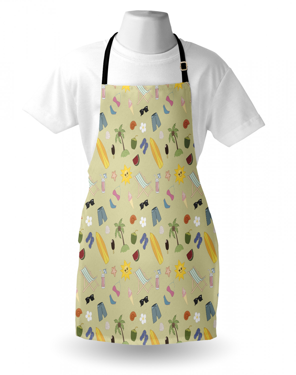 Ambesonne Unisex Long Lasting Apron Bib Adjustable Strap for Gardening Cooking