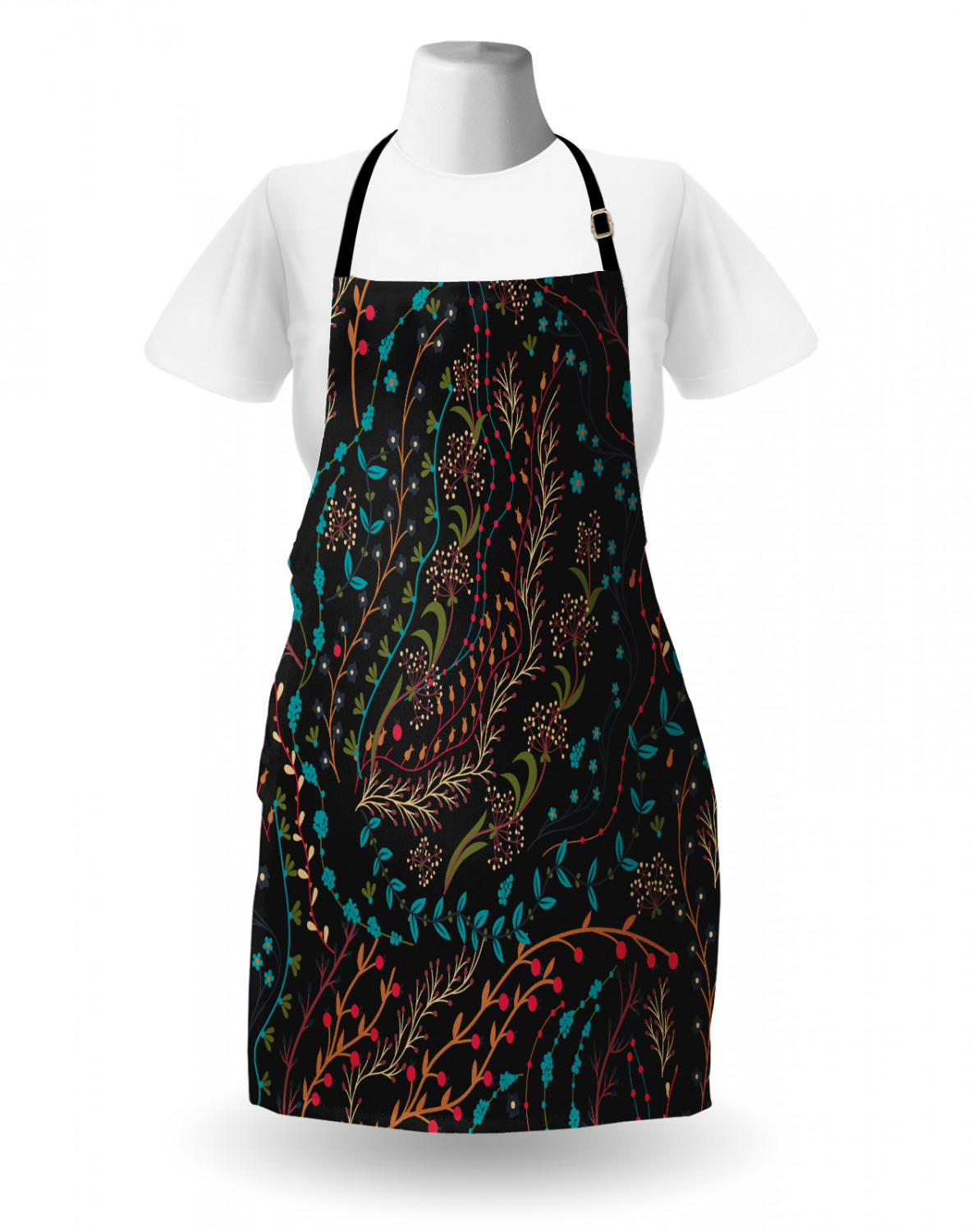 Ambesonne Flower Apron Unisex Kitchen Bib with Adjustable Neck Cooking Baking - Bild 92 von 183