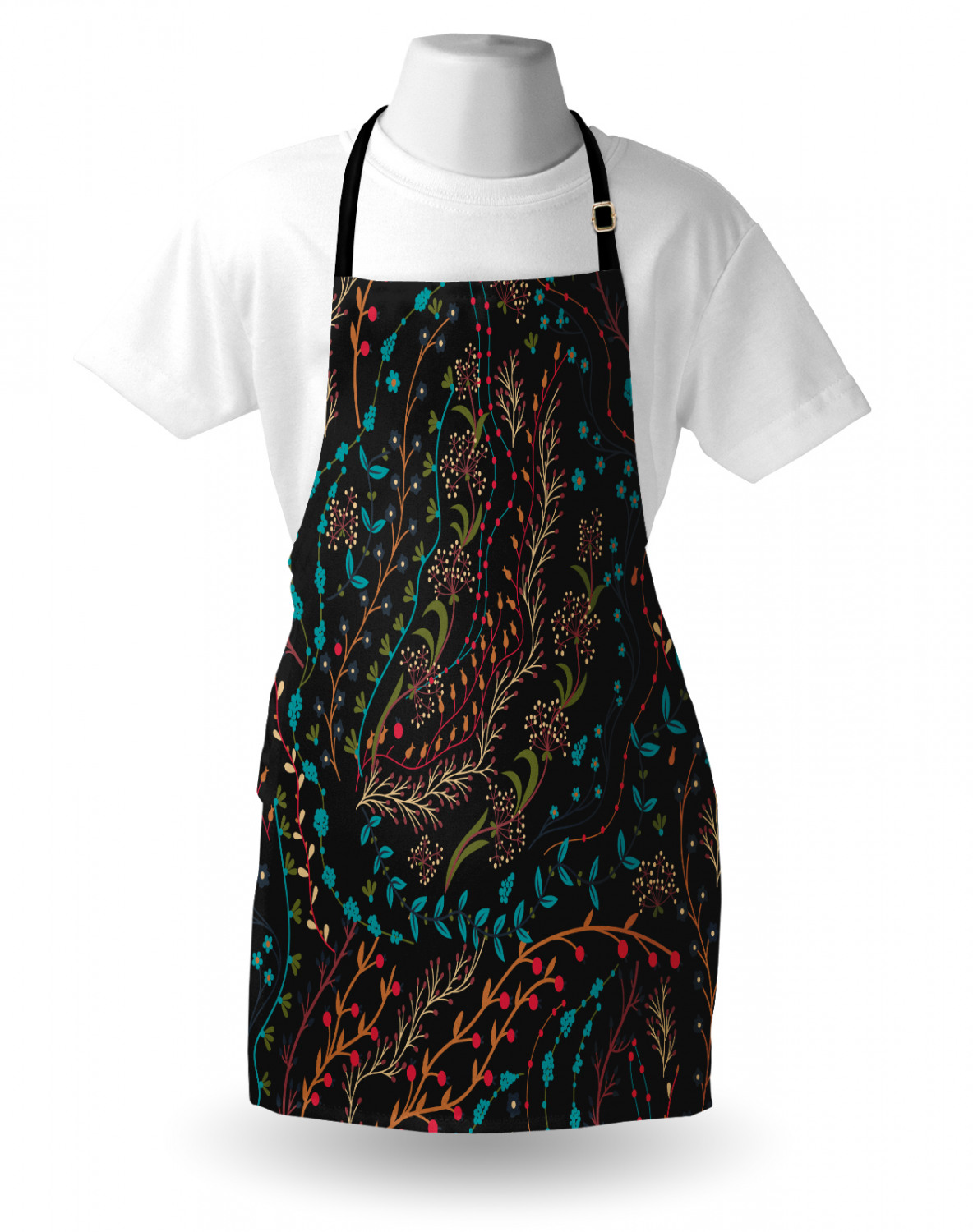 Ambesonne Flower Apron Unisex Kitchen Bib with Adjustable Neck Cooking Baking - Bild 93 von 183