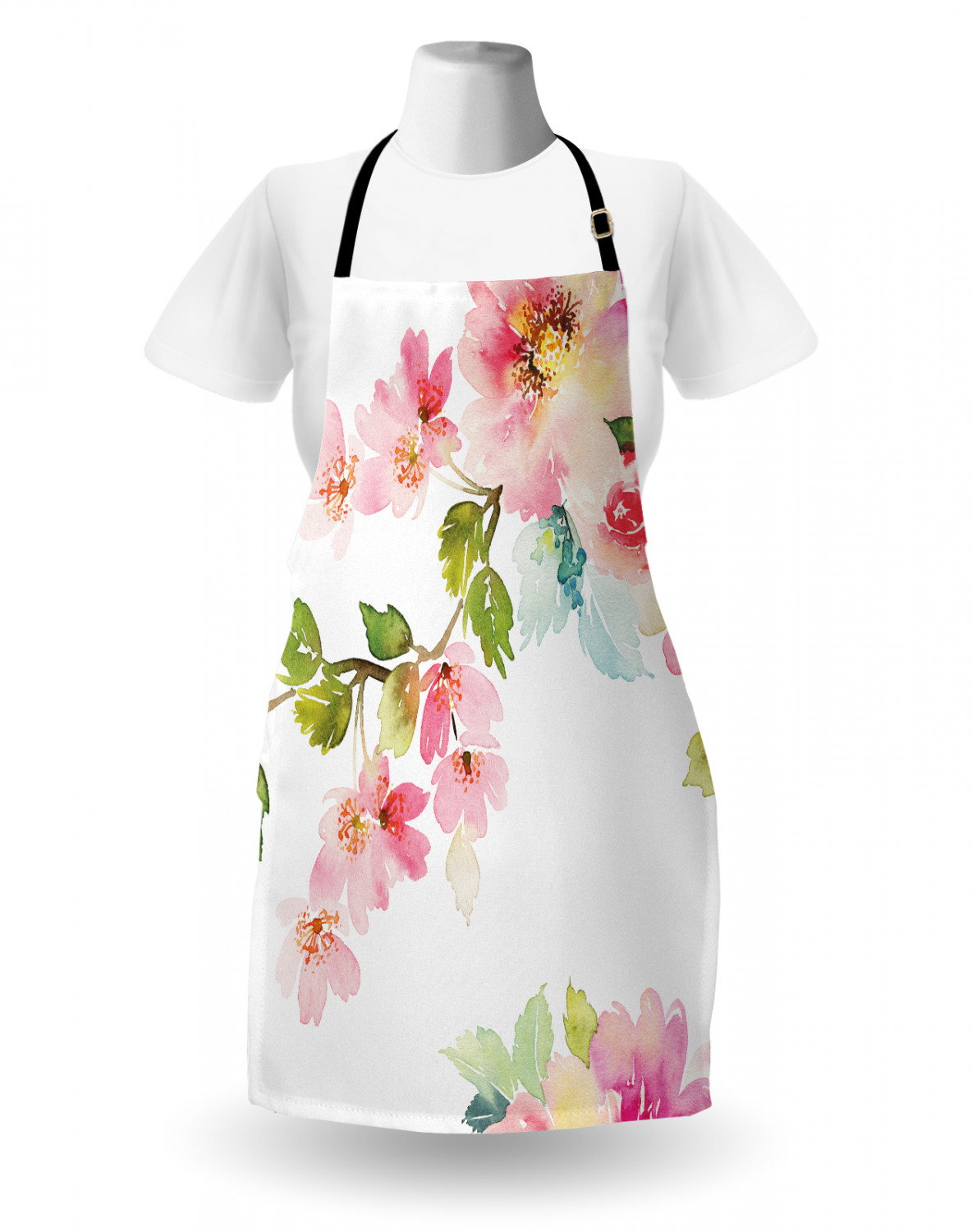 Ambesonne Flower Apron Unisex Kitchen Bib with Adjustable Neck Cooking Baking - Bild 95 von 183