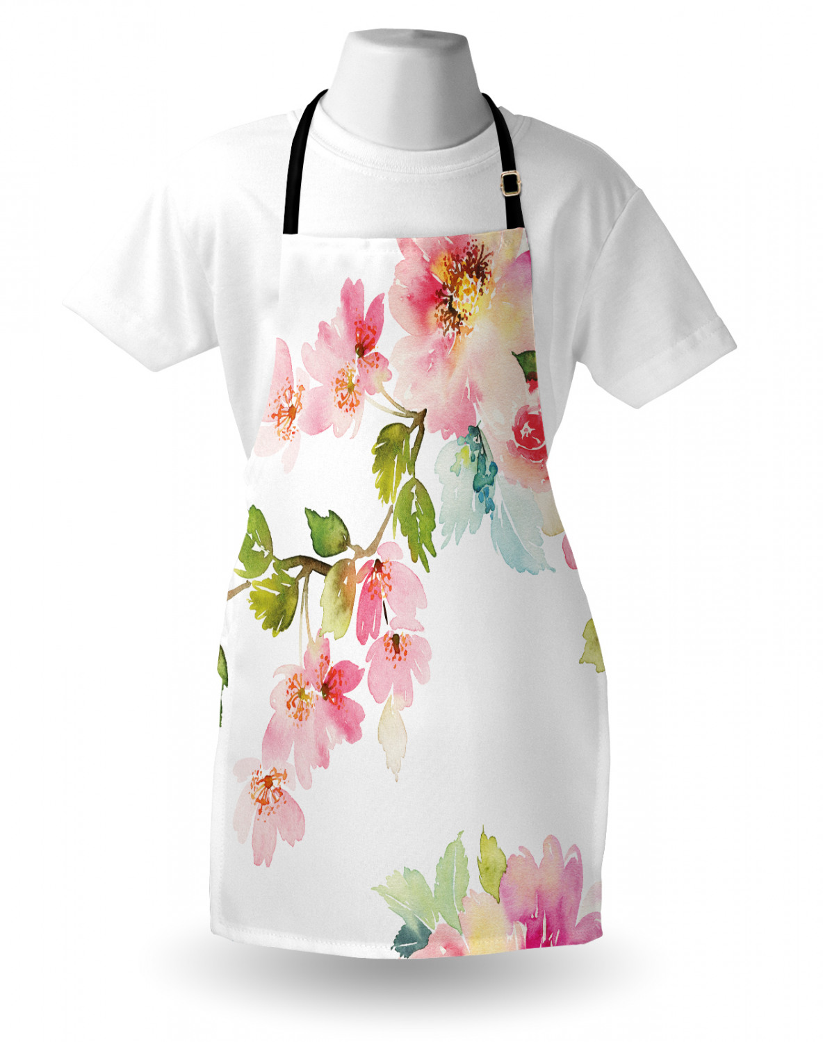 Ambesonne Flower Apron Unisex Kitchen Bib with Adjustable Neck Cooking Baking - Bild 96 von 183