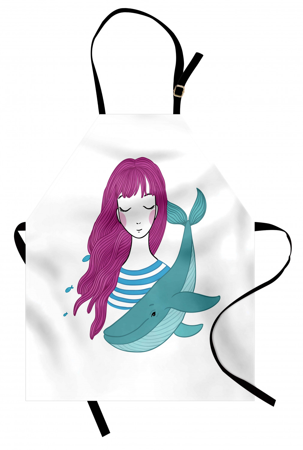 Marine Whale Apron Unisex Kitchen Bib with Adjustable Neck Cooking Baking