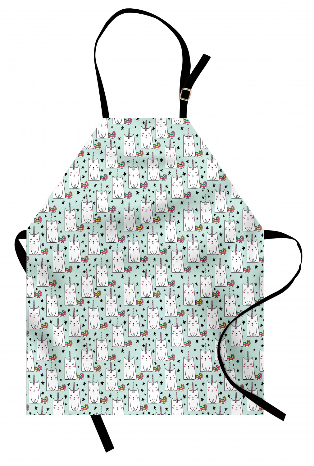 Ambesonne Cat Apron Unisex Kitchen Bib with Adjustable Neck Cooking Baking