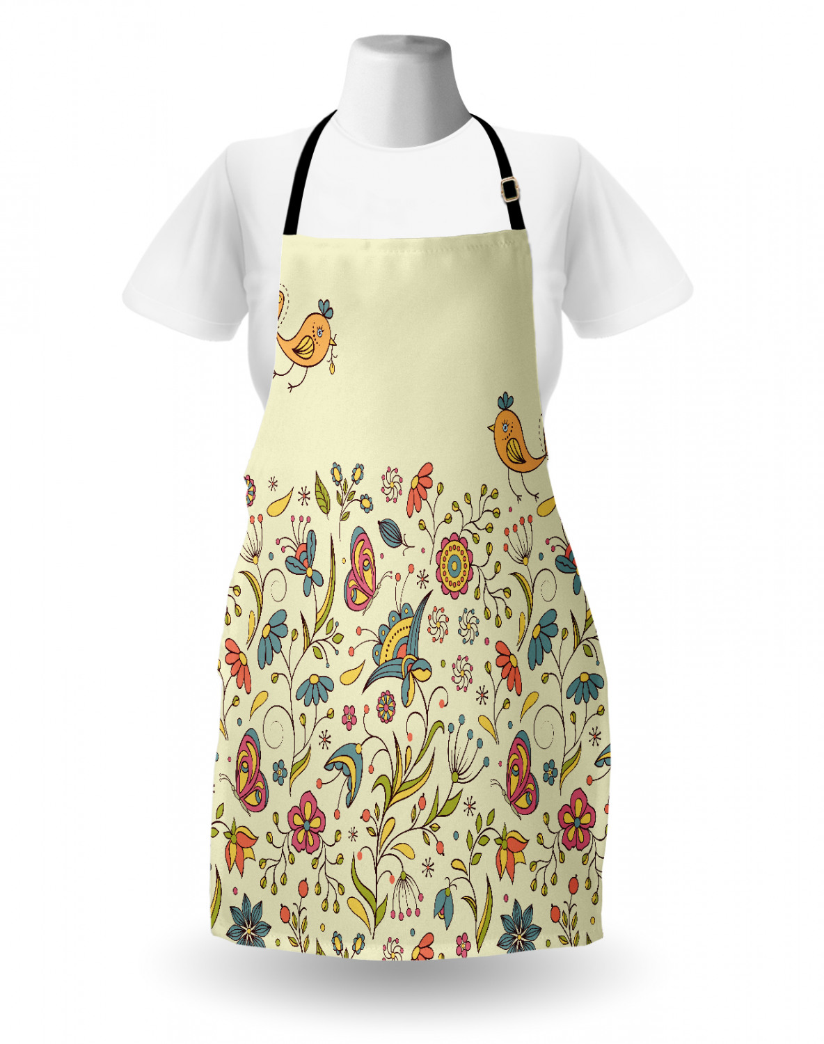 Ambesonne Flower Apron Unisex Kitchen Bib with Adjustable Neck Cooking Baking - Bild 47 von 183
