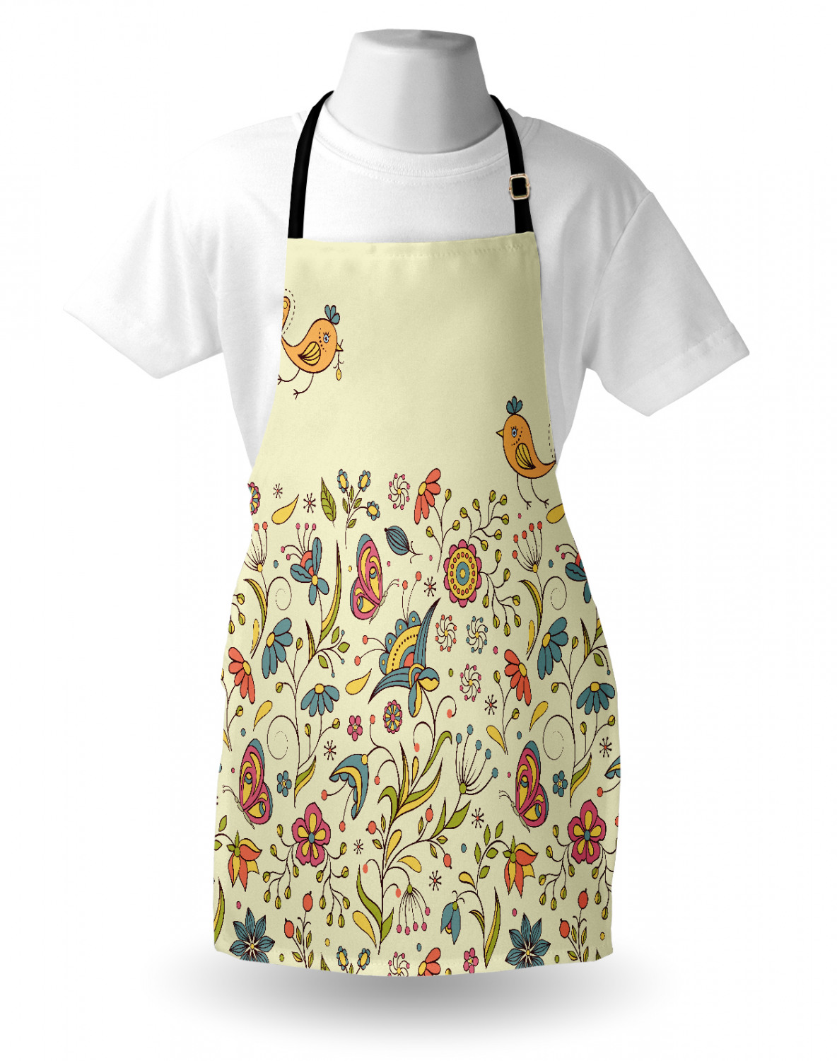 Ambesonne Flower Apron Unisex Kitchen Bib with Adjustable Neck Cooking Baking - Bild 48 von 183