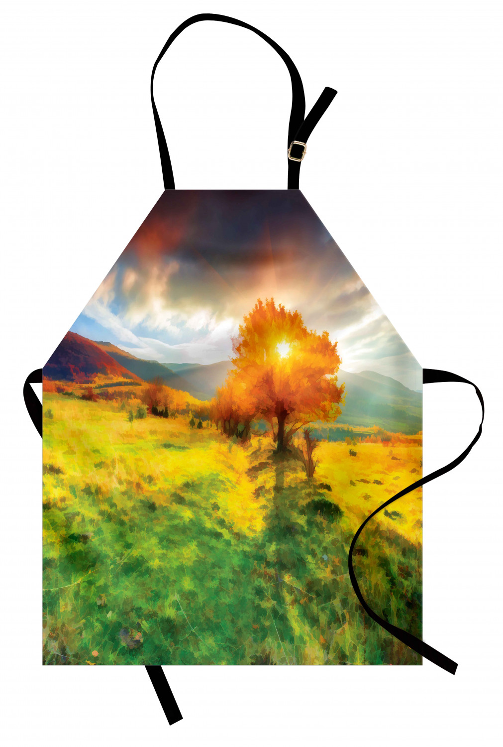 Fall Apron Unisex Kitchen Bib with Adjustable Neck Cooking Ambesonne