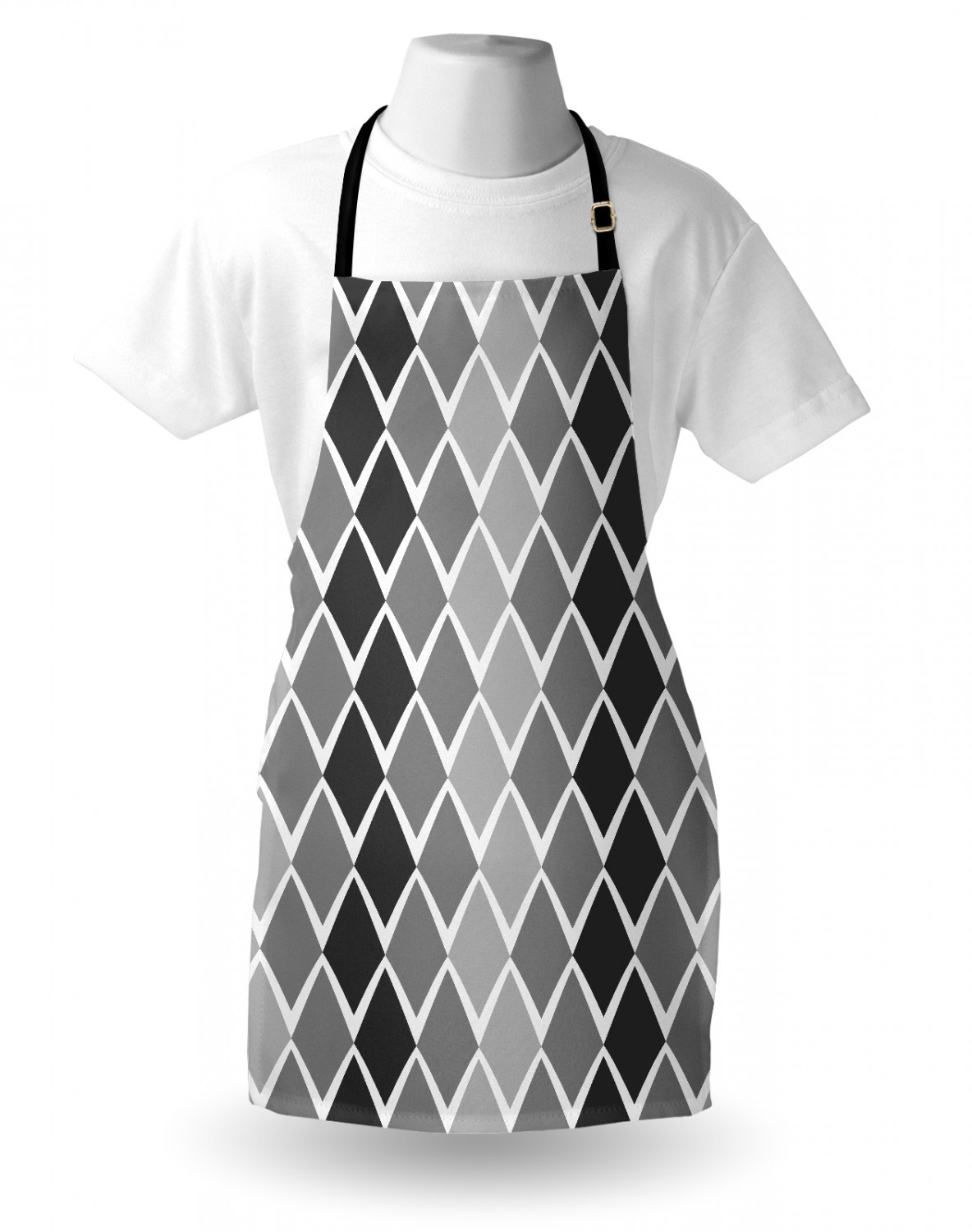 Ambesonne White Apron Unisex Kitchen Bib with Adjustable Neck Cooking Baking