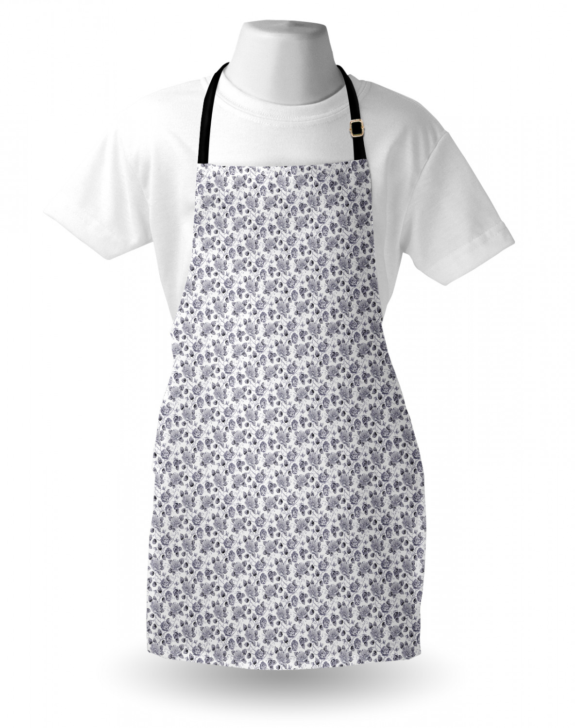 Ambesonne White Apron Unisex Kitchen Bib with Adjustable Neck Cooking Baking