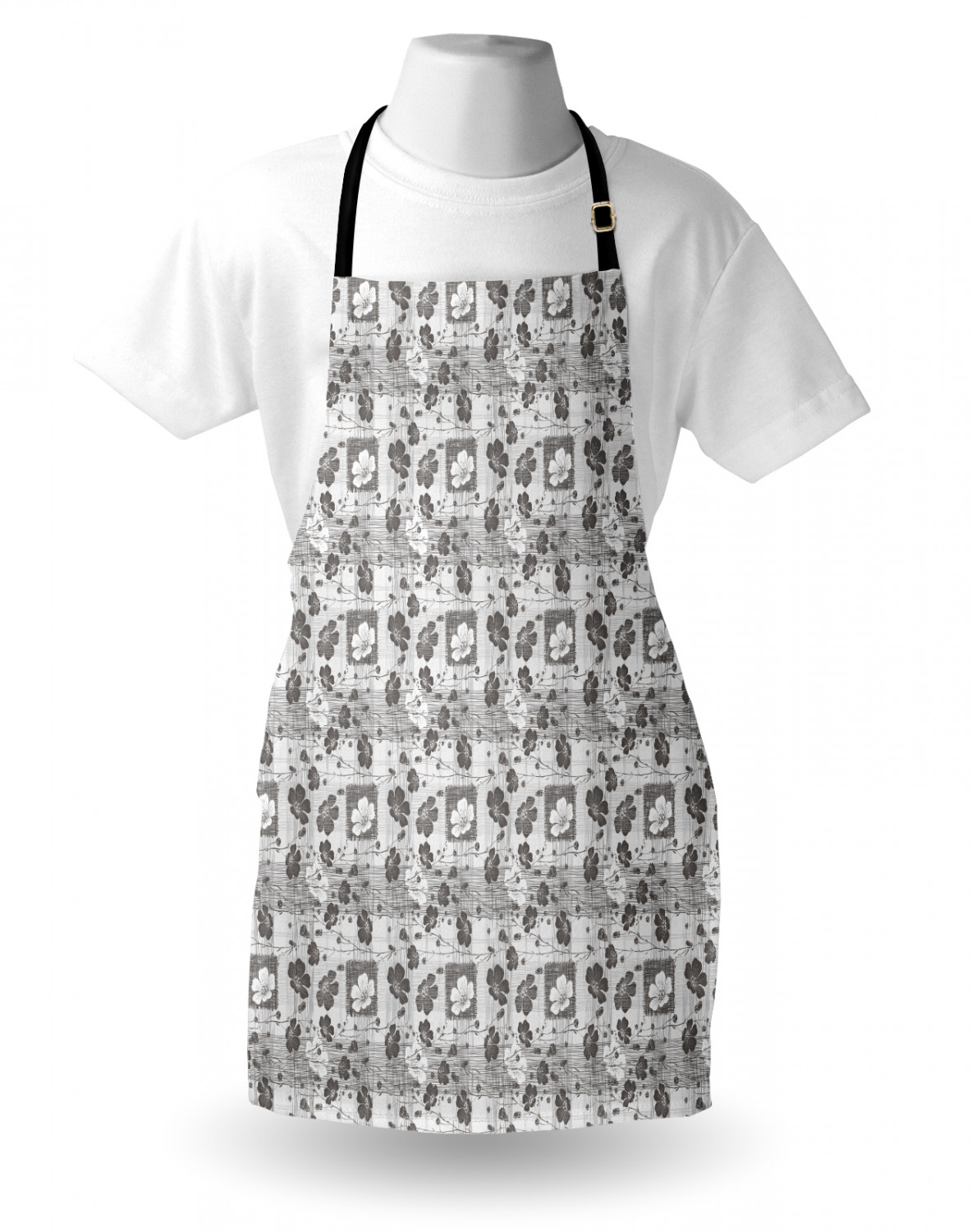 Ambesonne White Apron Unisex Kitchen Bib with Adjustable Neck Cooking Baking