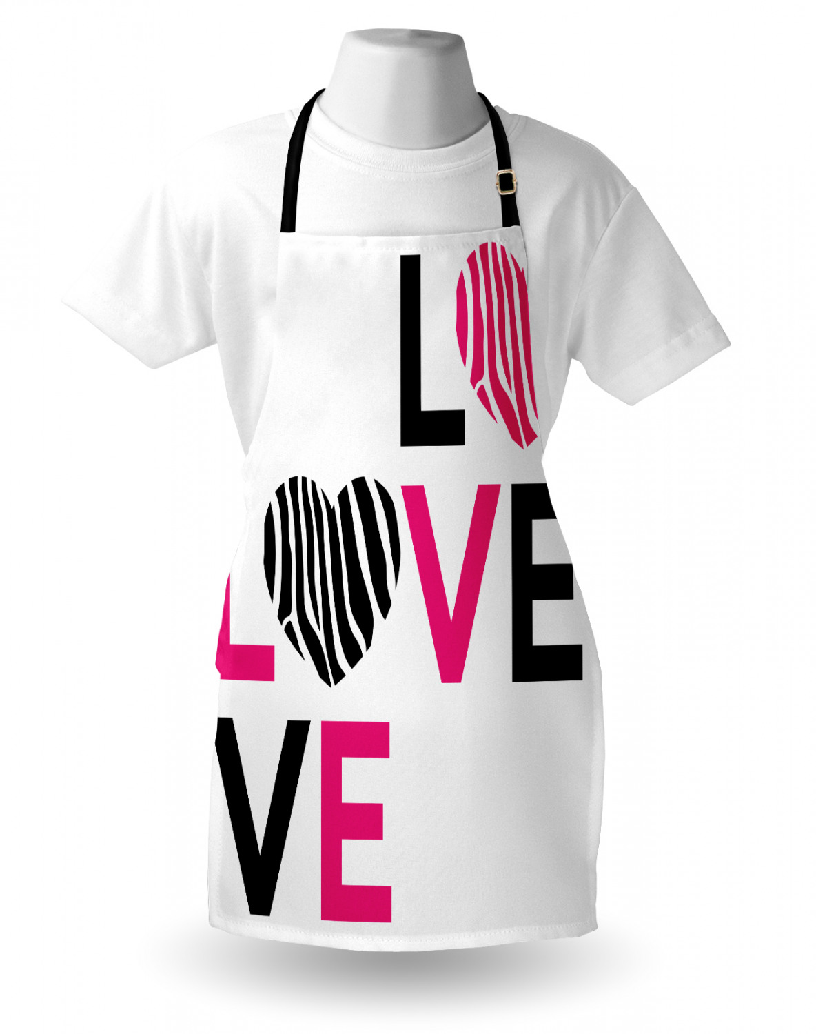 Ambesonne Pink Apron Unisex Kitchen Bib with Adjustable Neck Cooking Baking