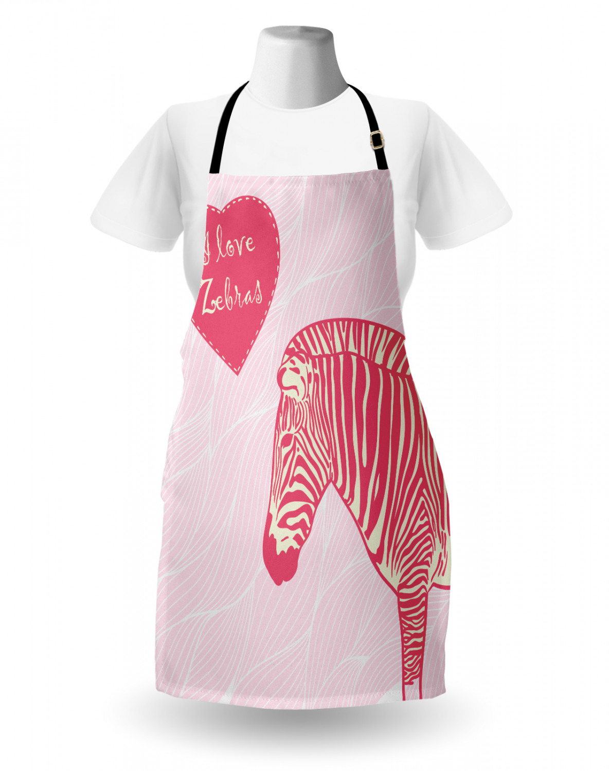 Ambesonne Pink Apron Unisex Kitchen Bib with Adjustable Neck Cooking Baking