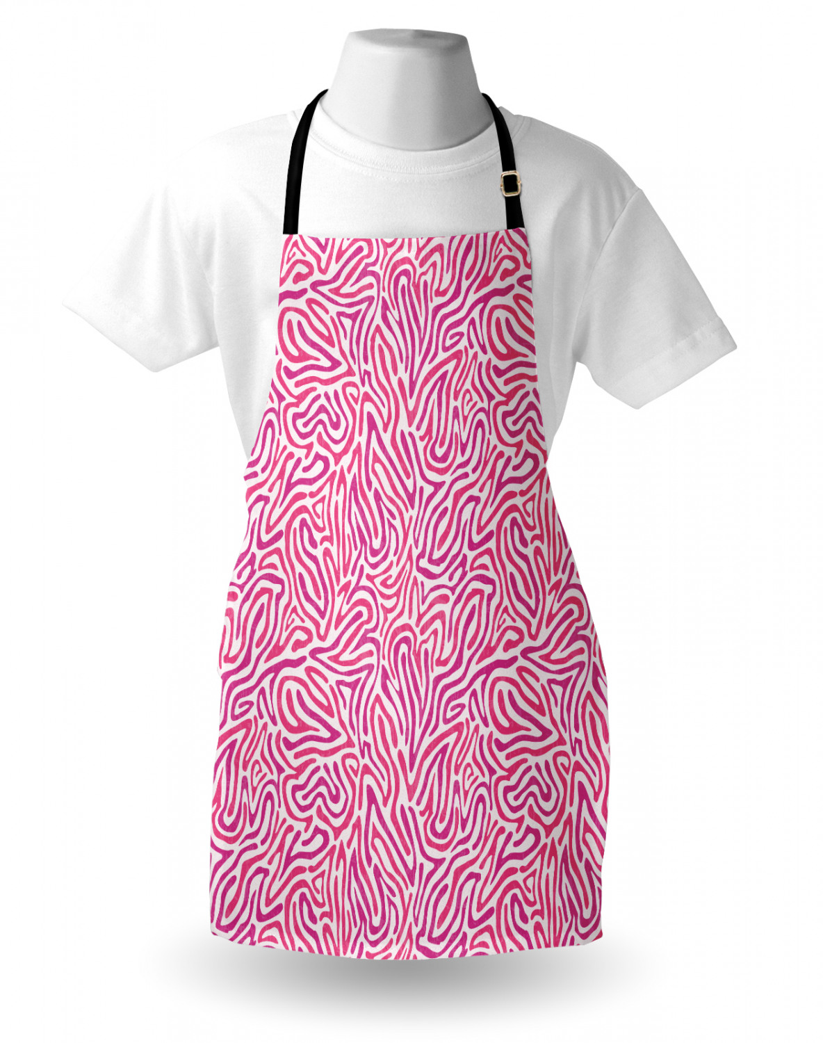 Ambesonne Pink Apron Unisex Kitchen Bib with Adjustable Neck Cooking Baking