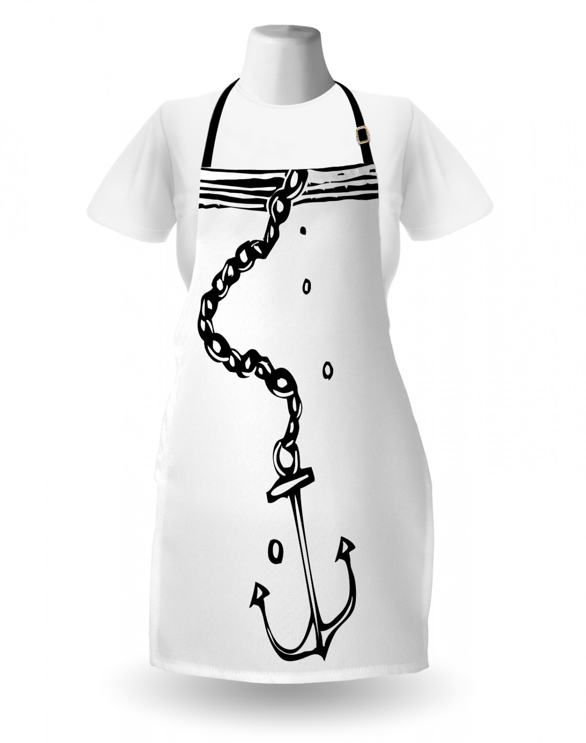 Nautical Whale Apron Unisex Kitchen Bib with Adjustable Neck Cooking