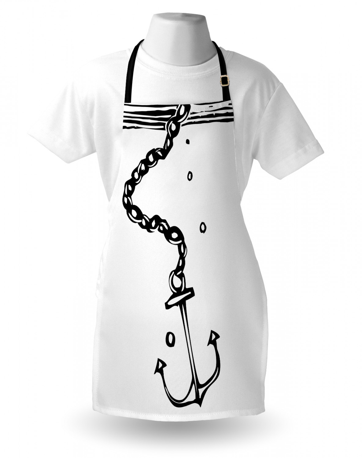 Nautical Whale Apron Unisex Kitchen Bib with Adjustable Neck Cooking