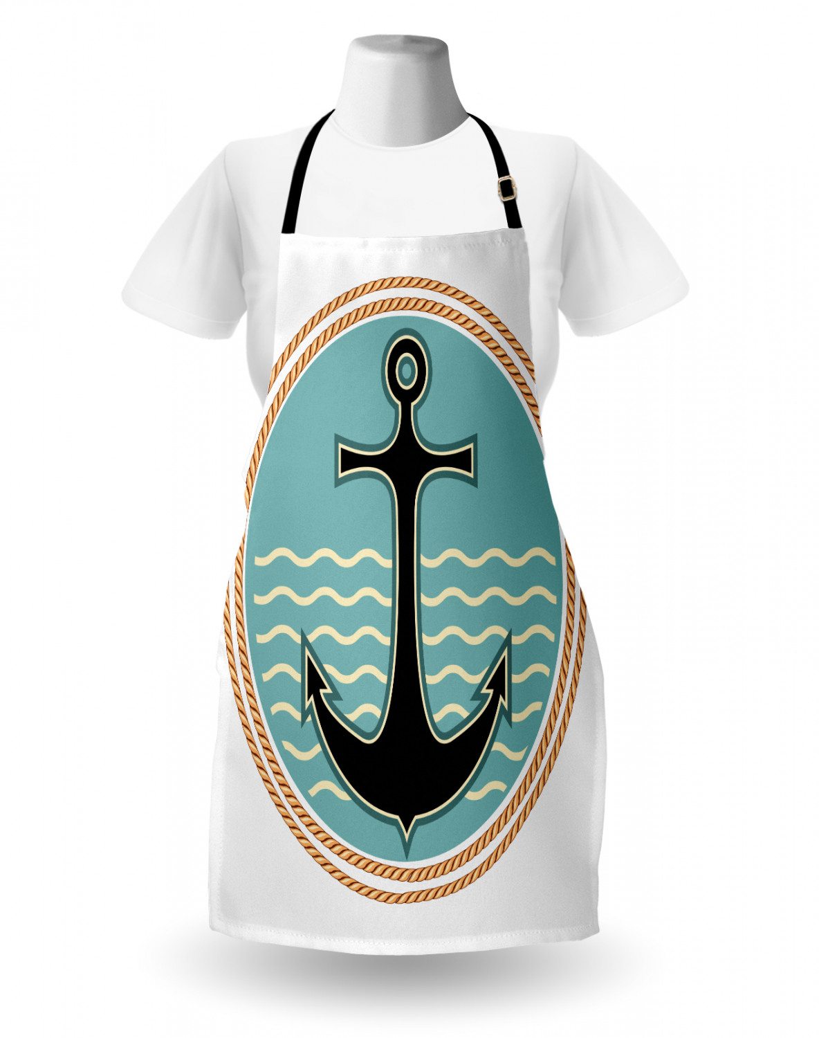 Nautical Whale Apron Unisex Kitchen Bib with Adjustable Neck Cooking