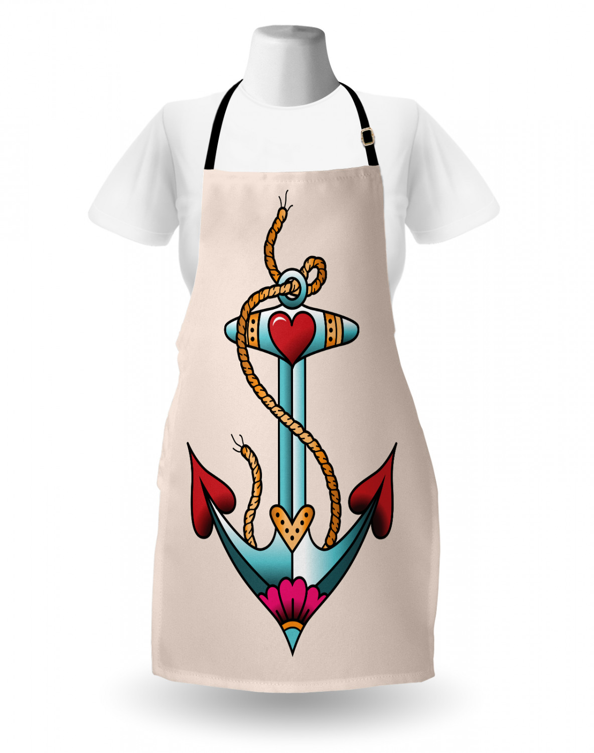 Nautical Whale Apron Unisex Kitchen Bib with Adjustable Neck Cooking