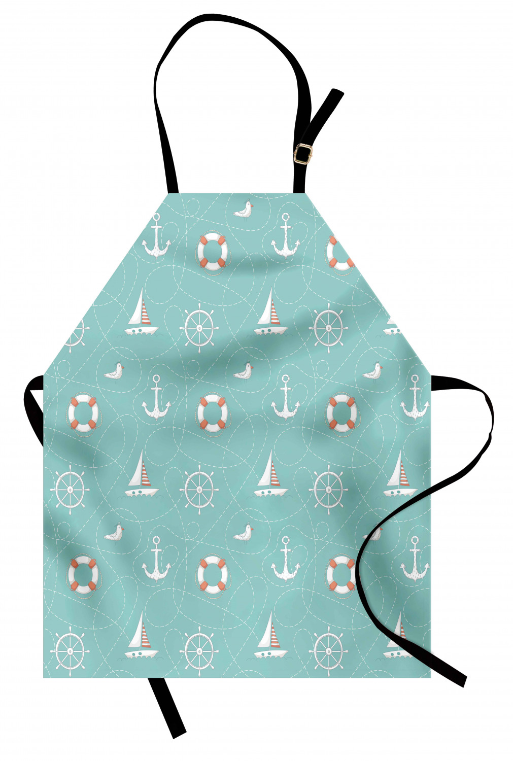 Nautical Whale Apron Unisex Kitchen Bib with Adjustable Neck Cooking