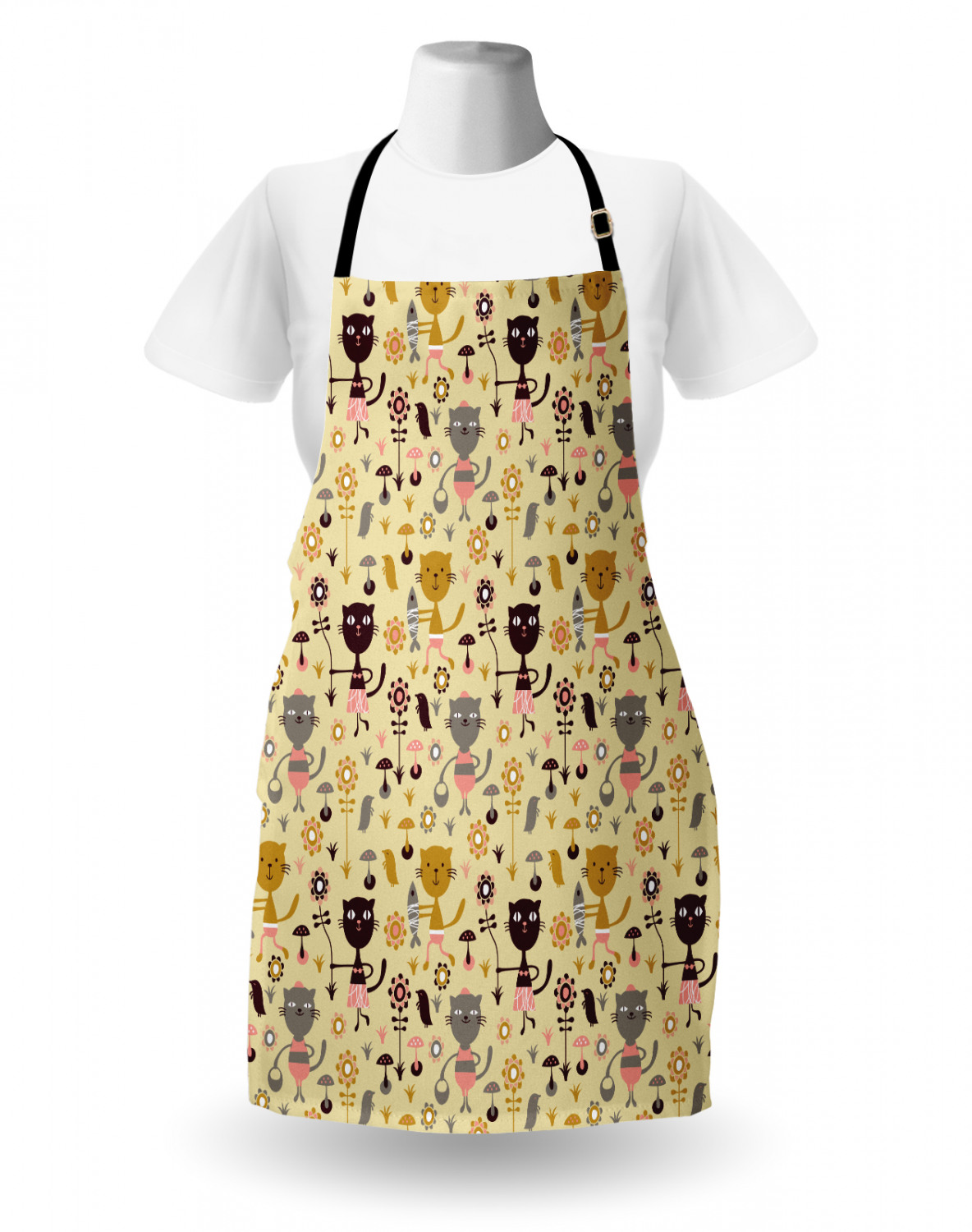 Animals Apron Unisex Kitchen Bib with Adjustable Neck Cooking Baking