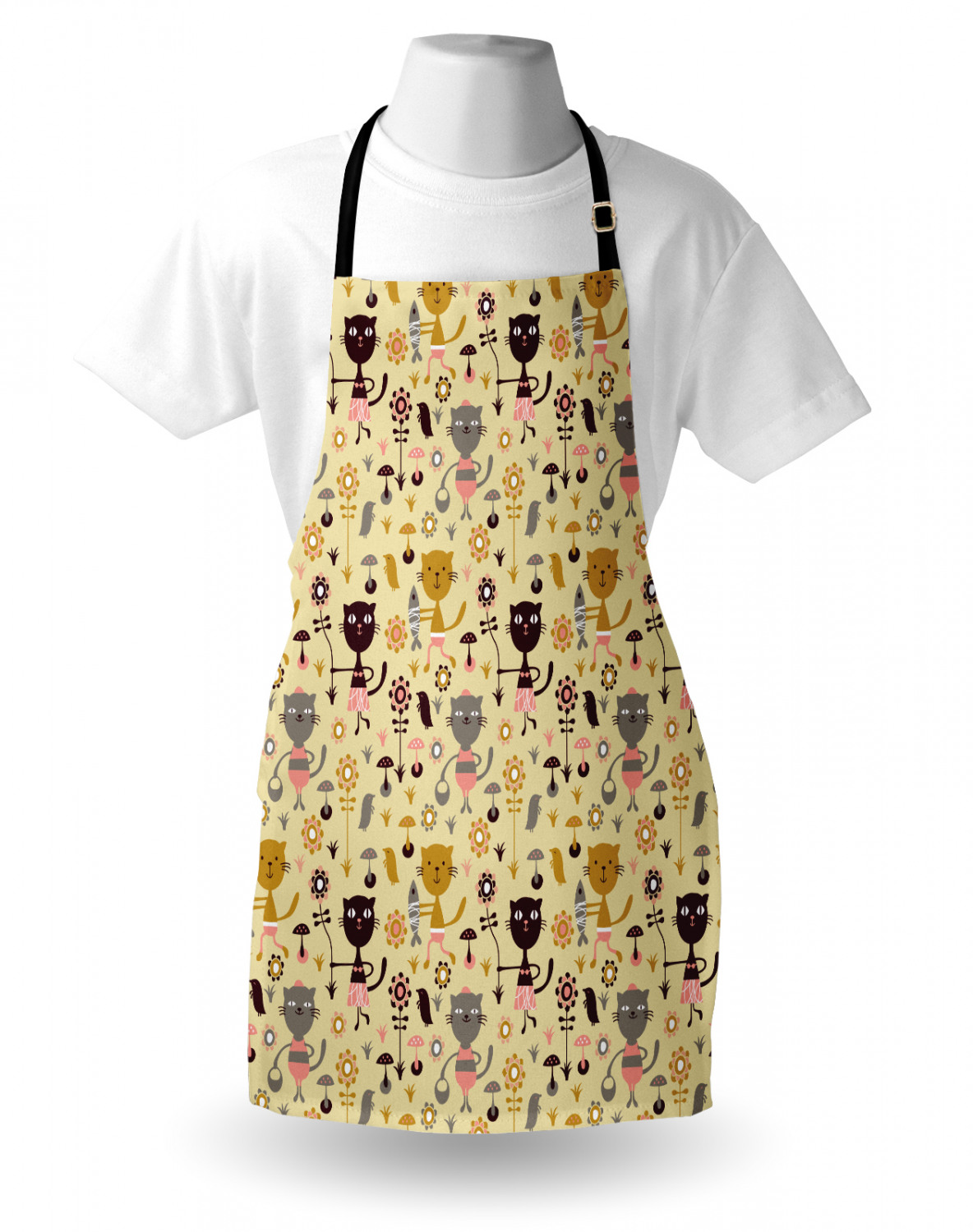 Animals Apron Unisex Kitchen Bib with Adjustable Neck Cooking Baking