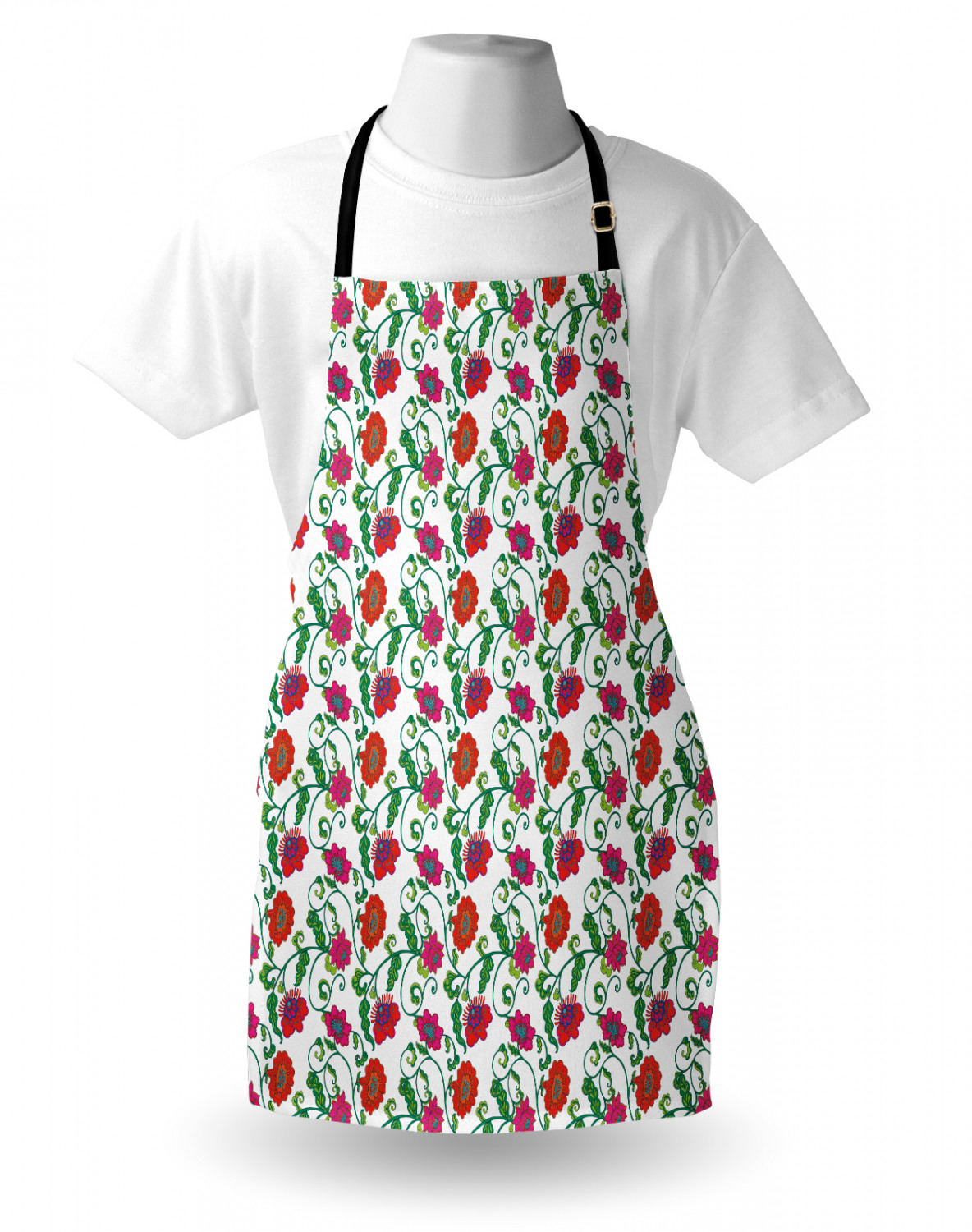 Ambesonne Flower Apron Unisex Kitchen Bib with Adjustable Neck Cooking Baking - Bild 141 von 183