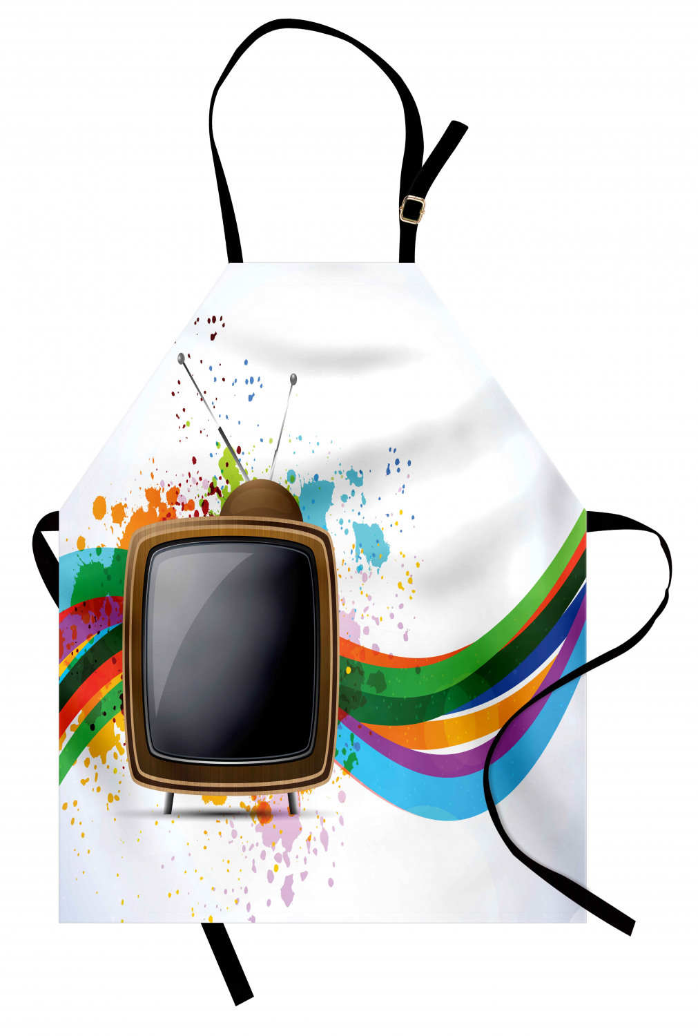 Ambesonne Rainbow Fun Kids Apron Boys Girls Apron Bib Cooking & Painting