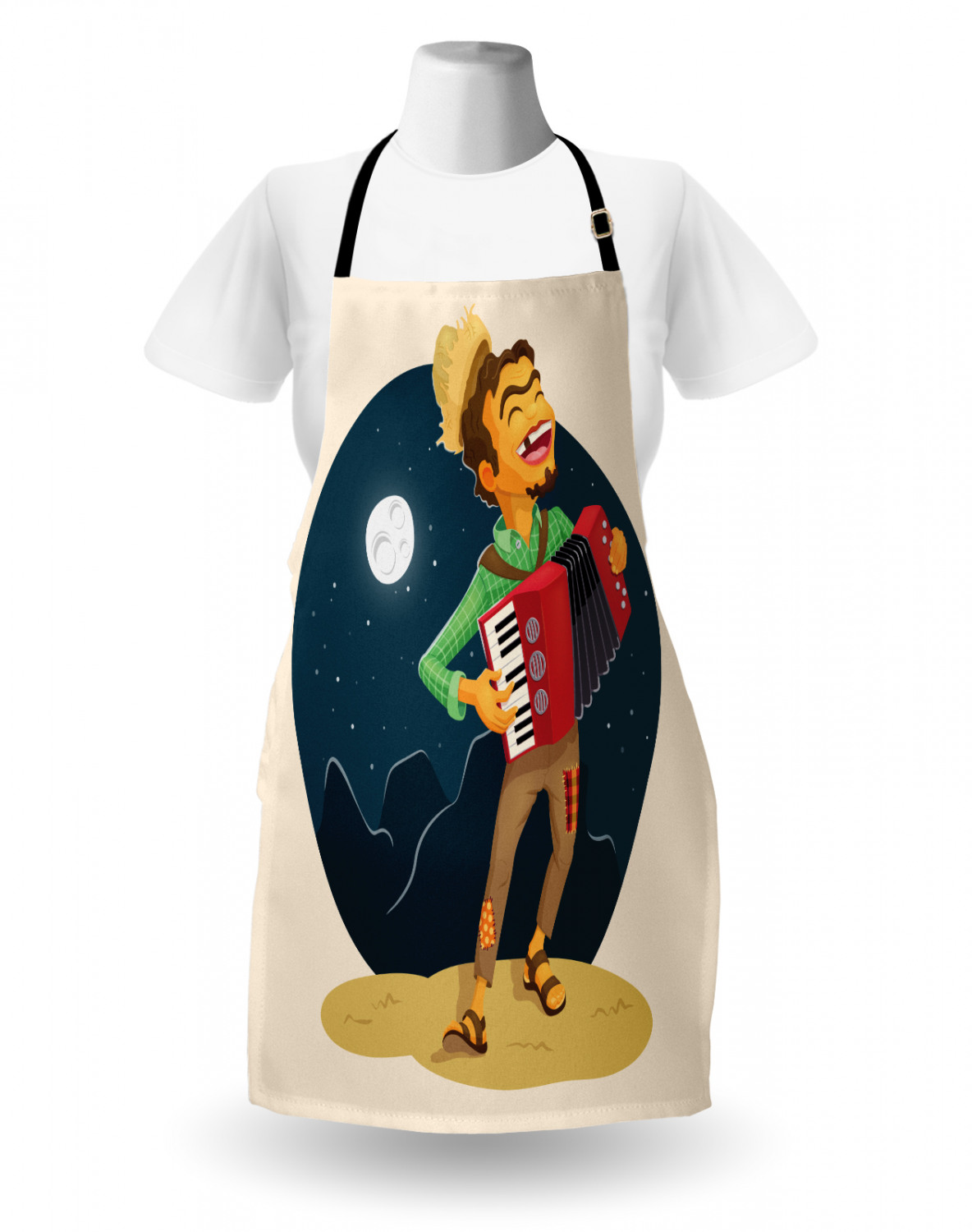 Ambesonne Long Lasting Apron with Adjustable Neck for Gardening and Cooking