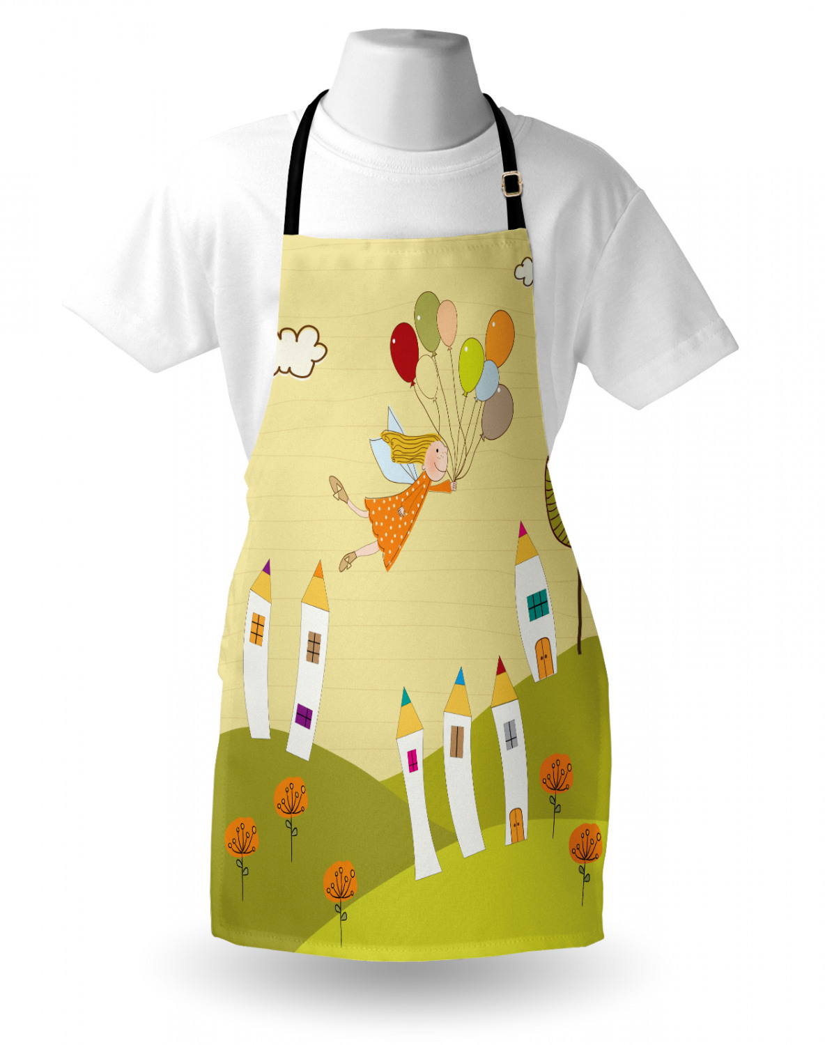 Ambesonne Long Lasting Apron with Adjustable Neck for Gardening and Cooking