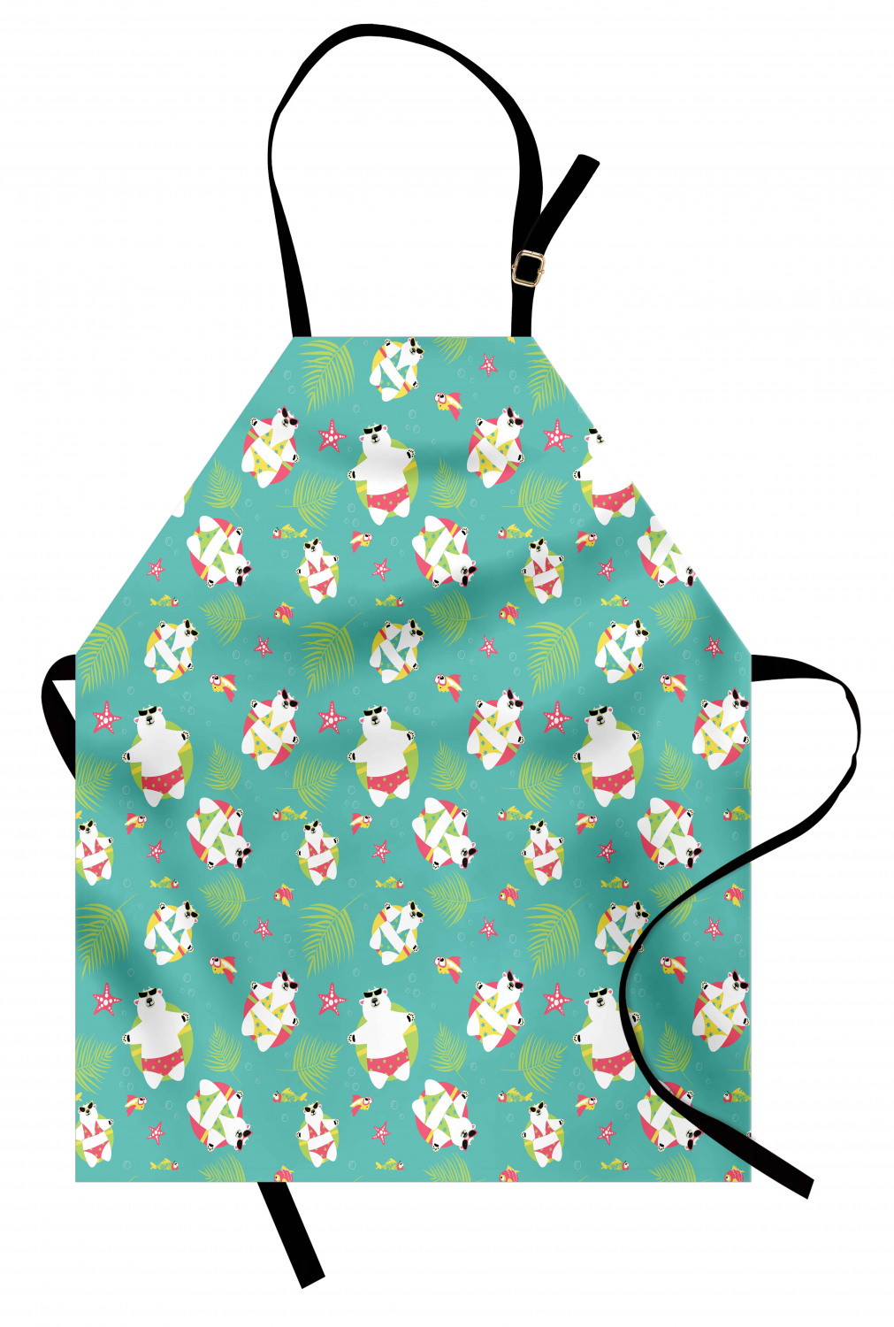 Ambesonne Long Lasting Apron with Adjustable Neck for Gardening and Cooking