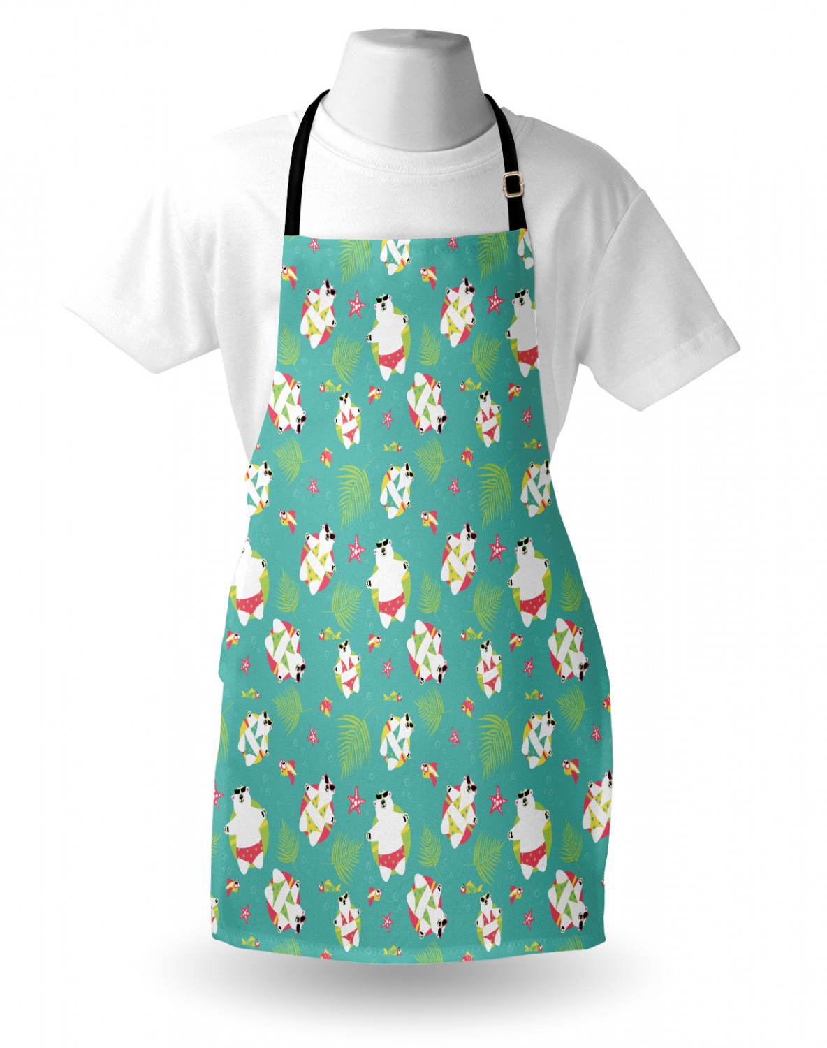 Ambesonne Long Lasting Apron with Adjustable Neck for Gardening and Cooking