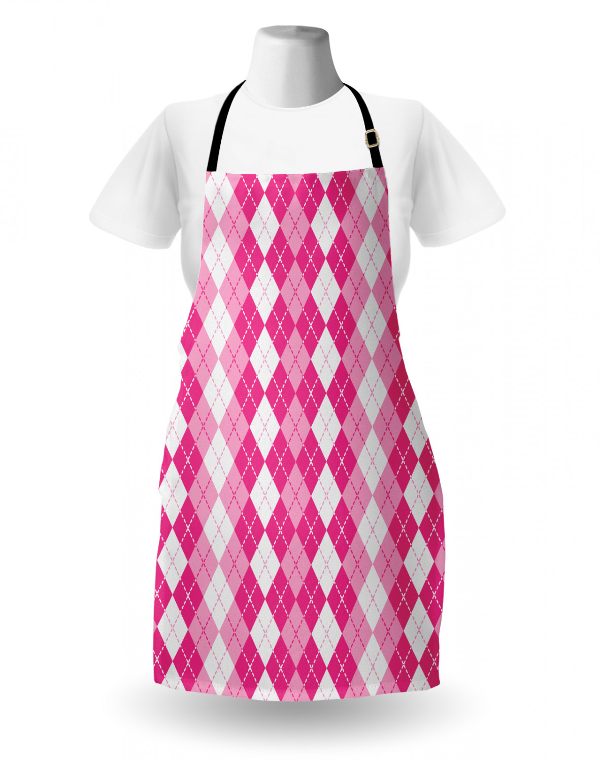 Ambesonne Pink Apron Unisex Kitchen Bib with Adjustable Neck Cooking Baking