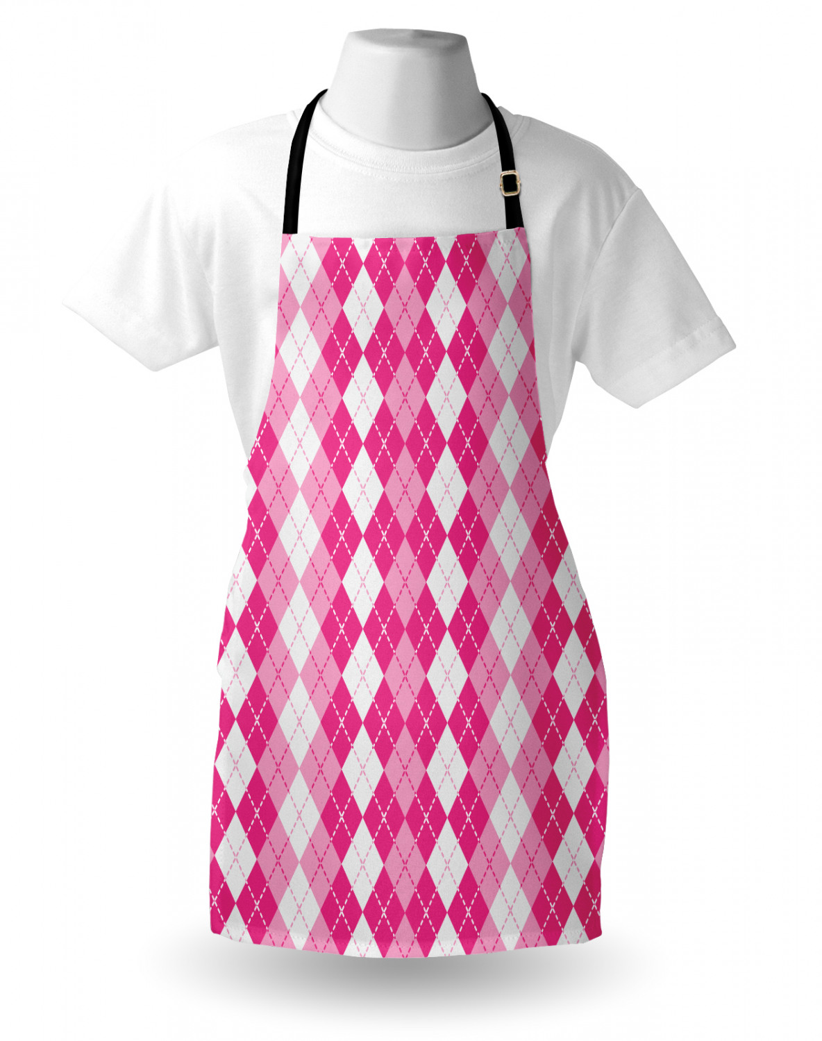 Ambesonne Pink Apron Unisex Kitchen Bib with Adjustable Neck Cooking Baking