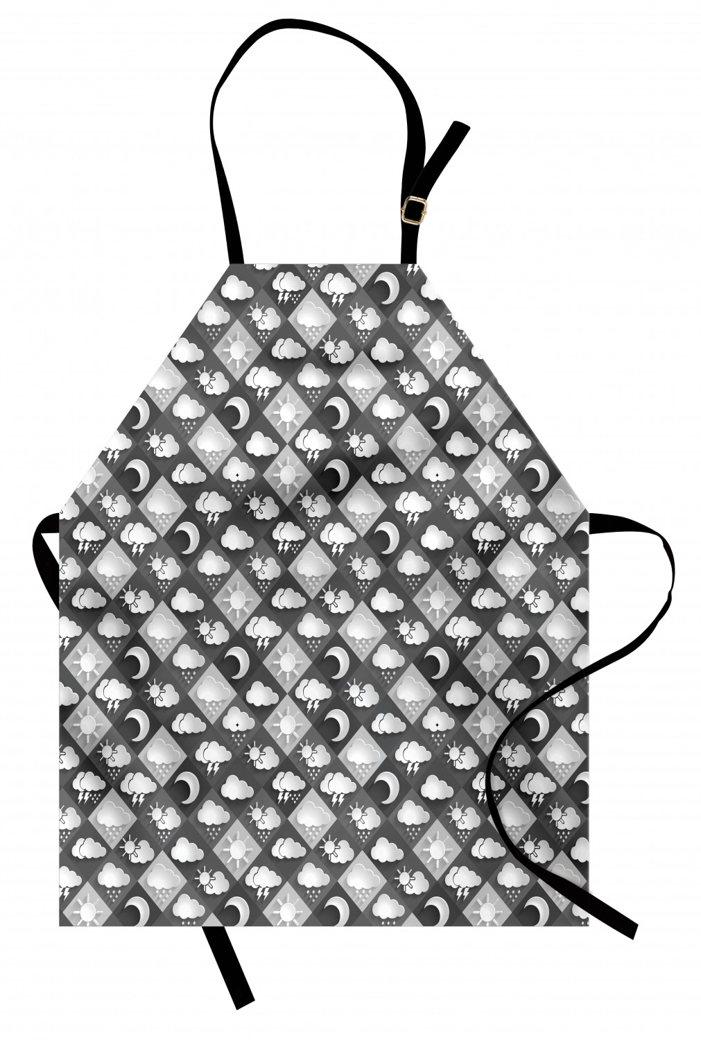 Ambesonne White Apron Unisex Kitchen Bib with Adjustable Neck Cooking Baking