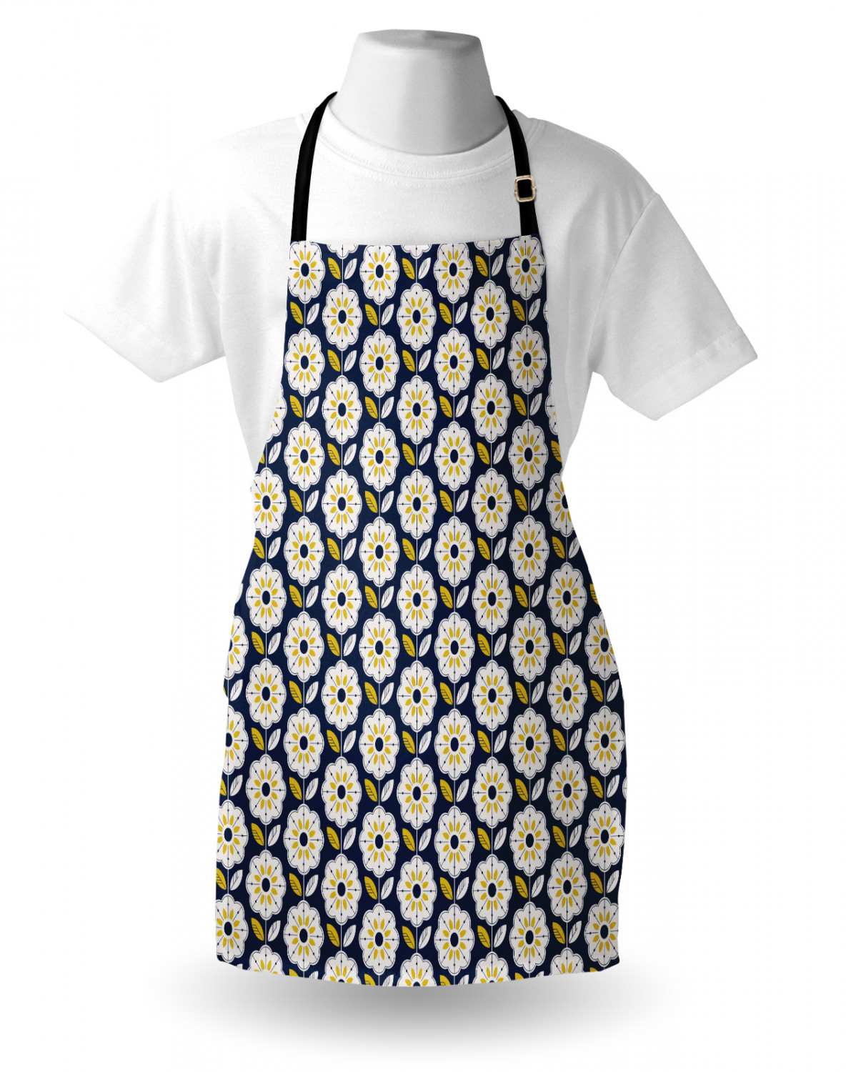Ambesonne Flower Apron Unisex Kitchen Bib with Adjustable Neck Cooking Baking - Bild 69 von 183
