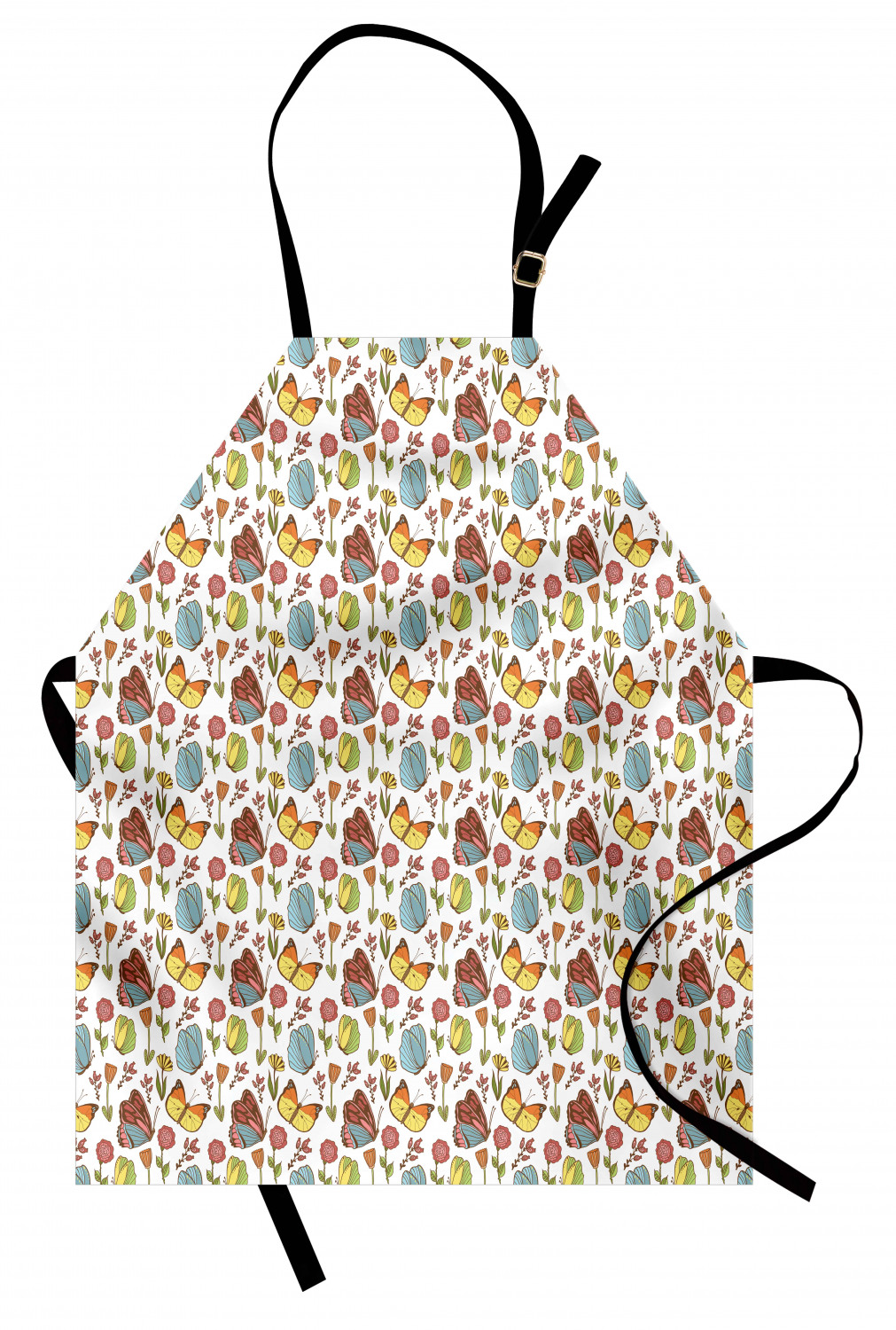 Ambesonne Flower Apron Unisex Kitchen Bib with Adjustable Neck Cooking Baking - Bild 142 von 183