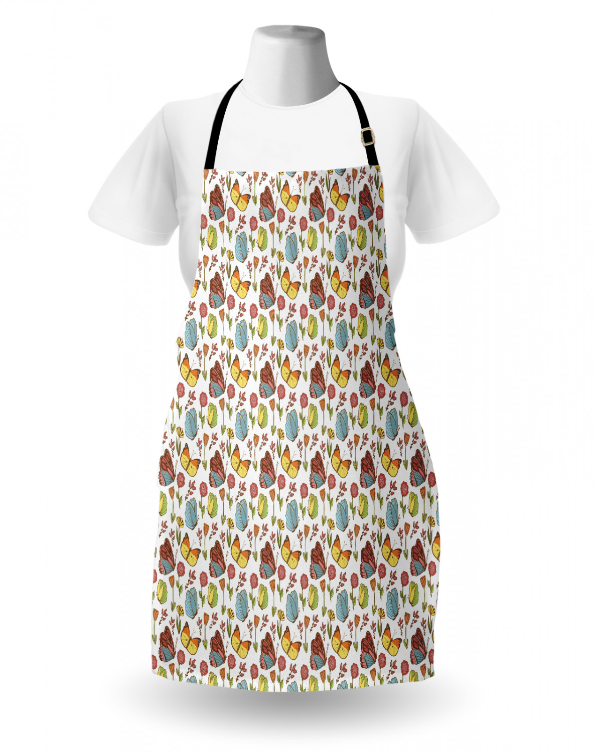 Ambesonne Flower Apron Unisex Kitchen Bib with Adjustable Neck Cooking Baking - Bild 143 von 183