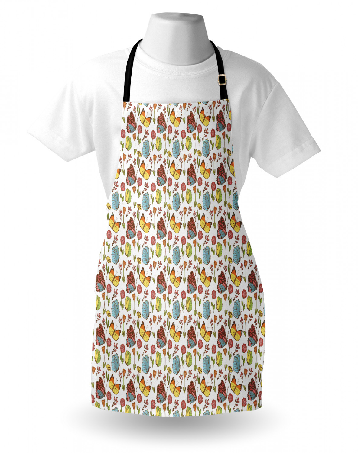 Ambesonne Flower Apron Unisex Kitchen Bib with Adjustable Neck Cooking Baking - Bild 144 von 183