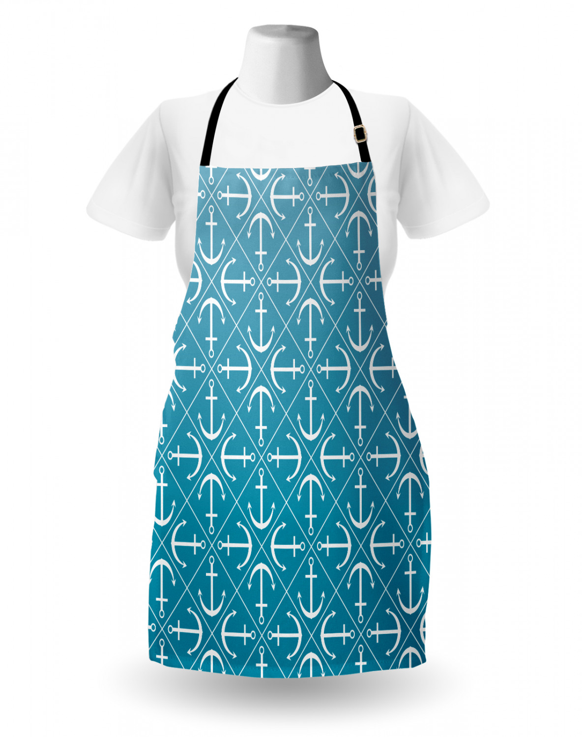 Nautical Whale Apron Unisex Kitchen Bib with Adjustable Neck Cooking