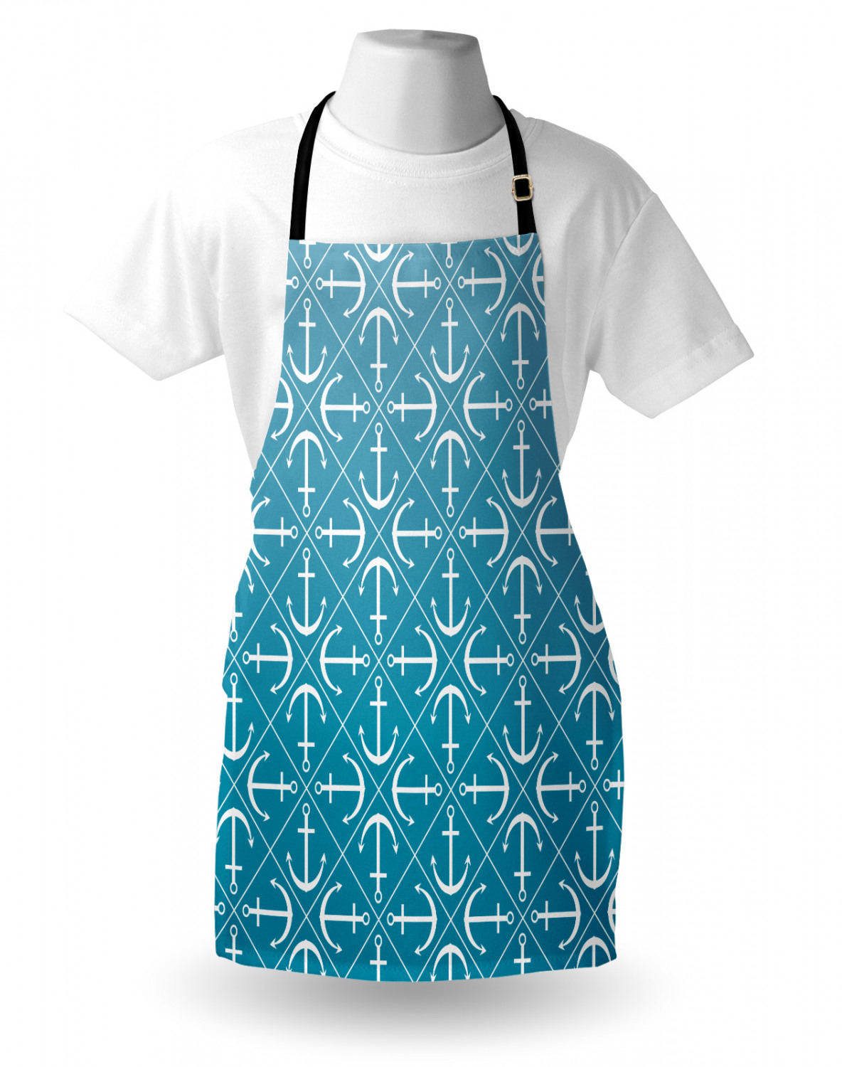 Nautical Whale Apron Unisex Kitchen Bib with Adjustable Neck Cooking