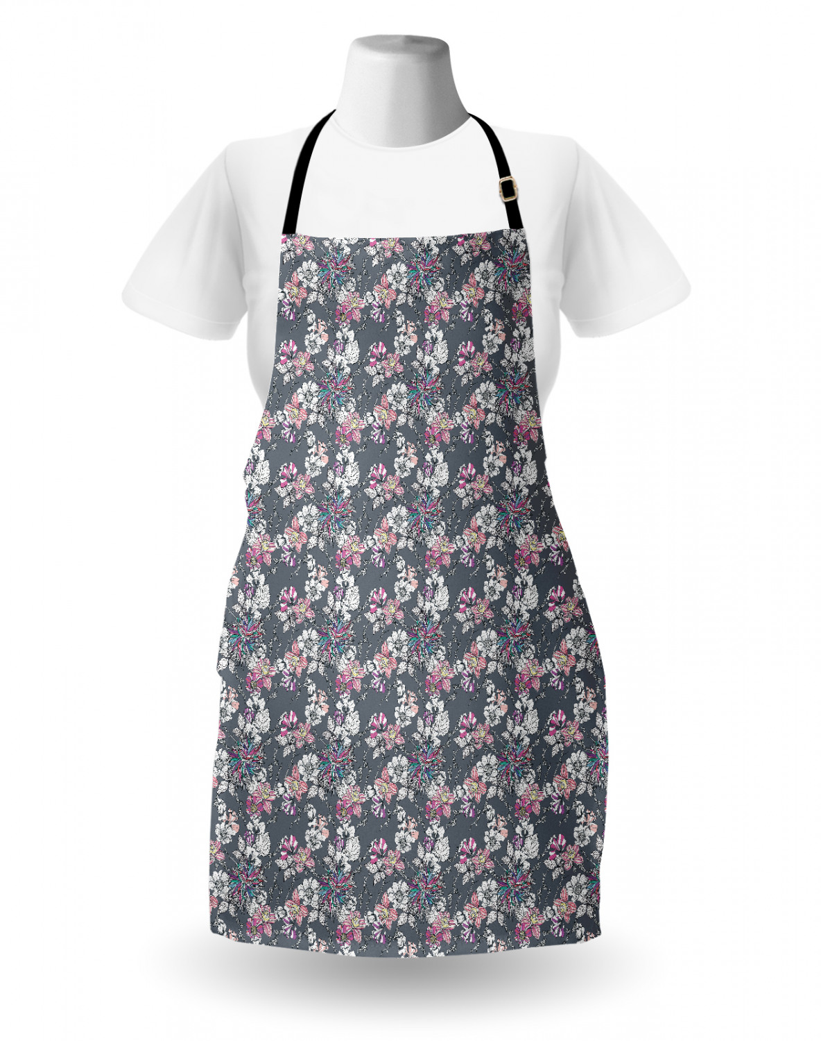 Ambesonne Flower Apron Unisex Kitchen Bib with Adjustable Neck Cooking Baking - Bild 116 von 183