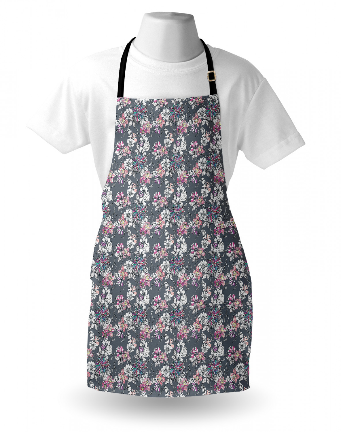 Ambesonne Flower Apron Unisex Kitchen Bib with Adjustable Neck Cooking Baking - Bild 117 von 183