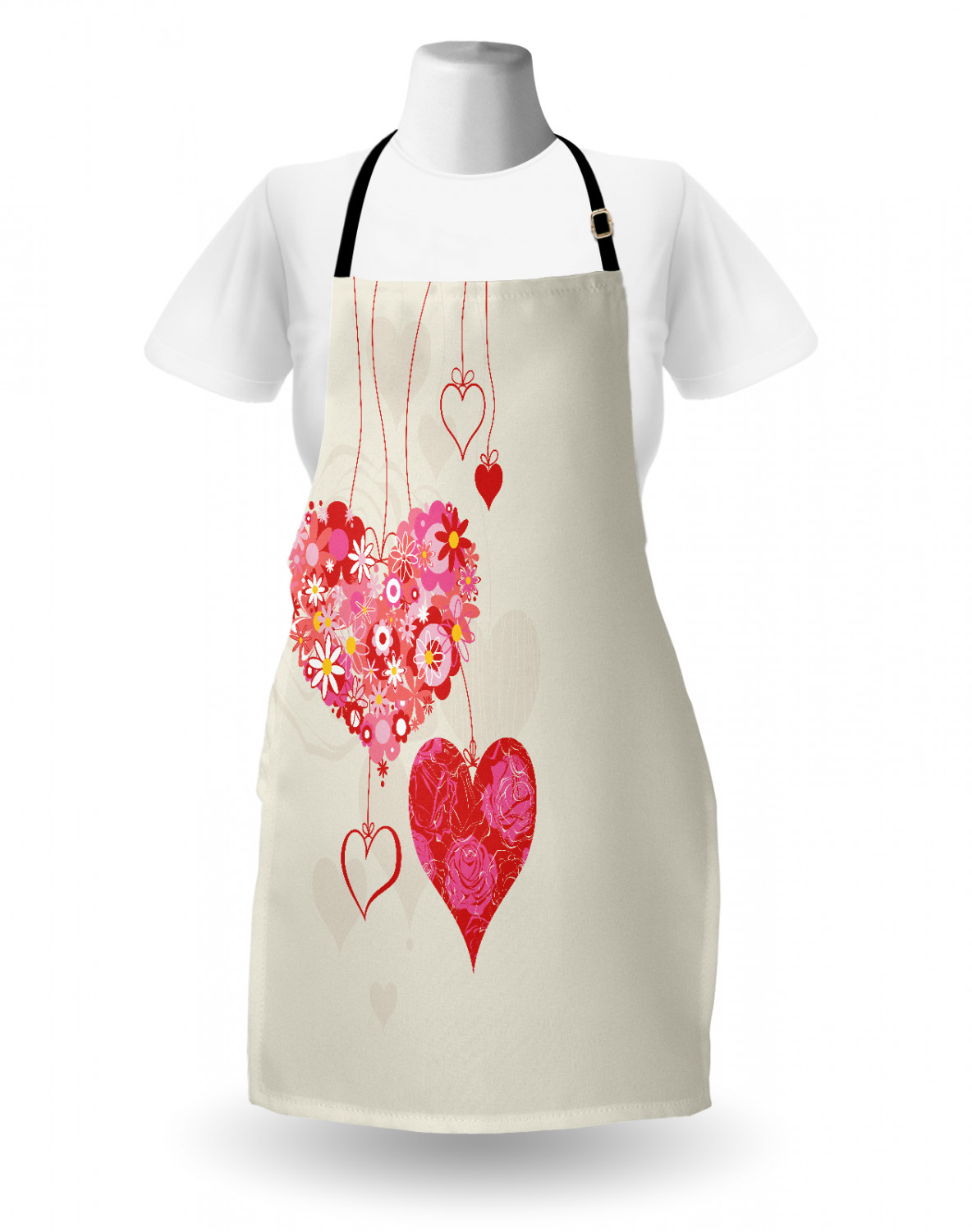 Wedding Apron Unisex Kitchen Bib with Adjustable Neck for Cooking Baking