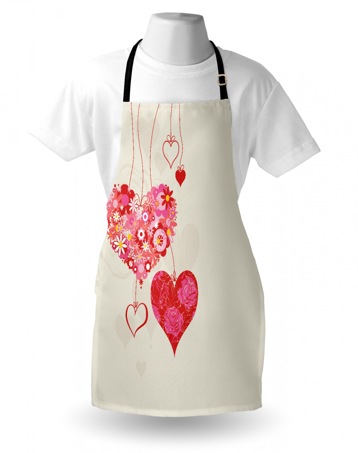 Wedding Apron Unisex Kitchen Bib with Adjustable Neck for Cooking Baking