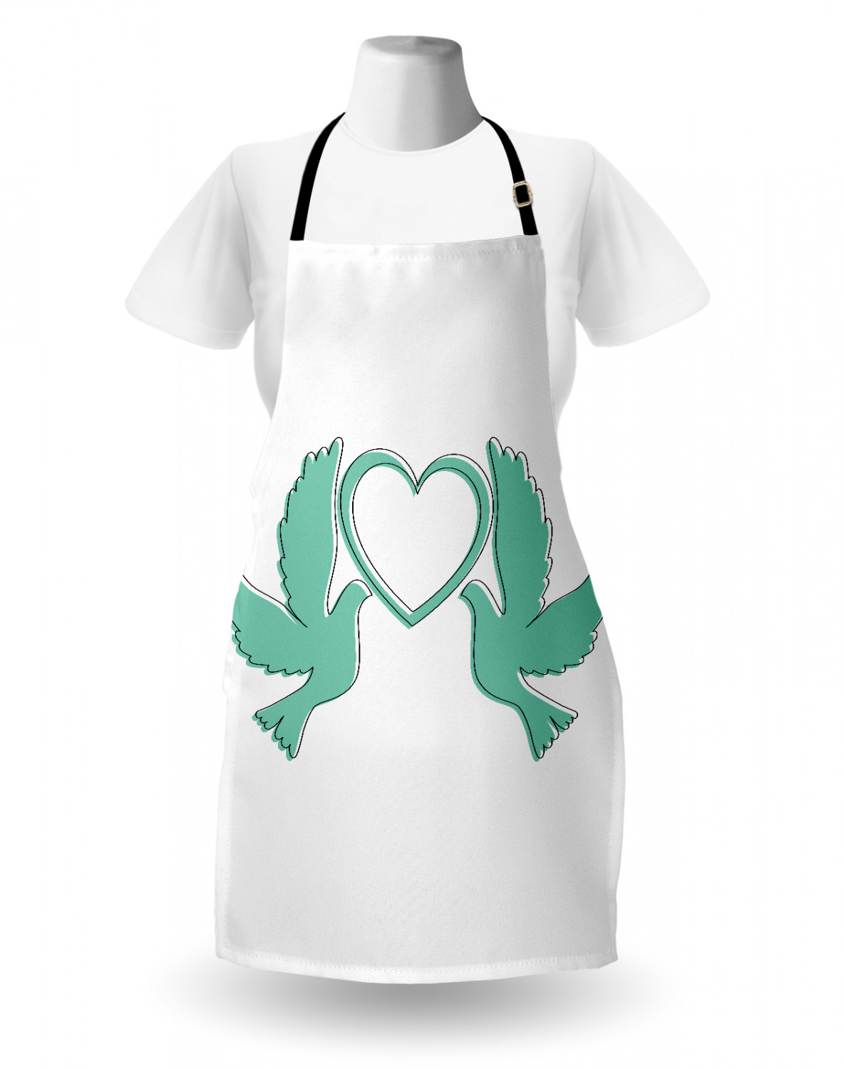 Wedding Apron Unisex Kitchen Bib with Adjustable Neck for Cooking Baking