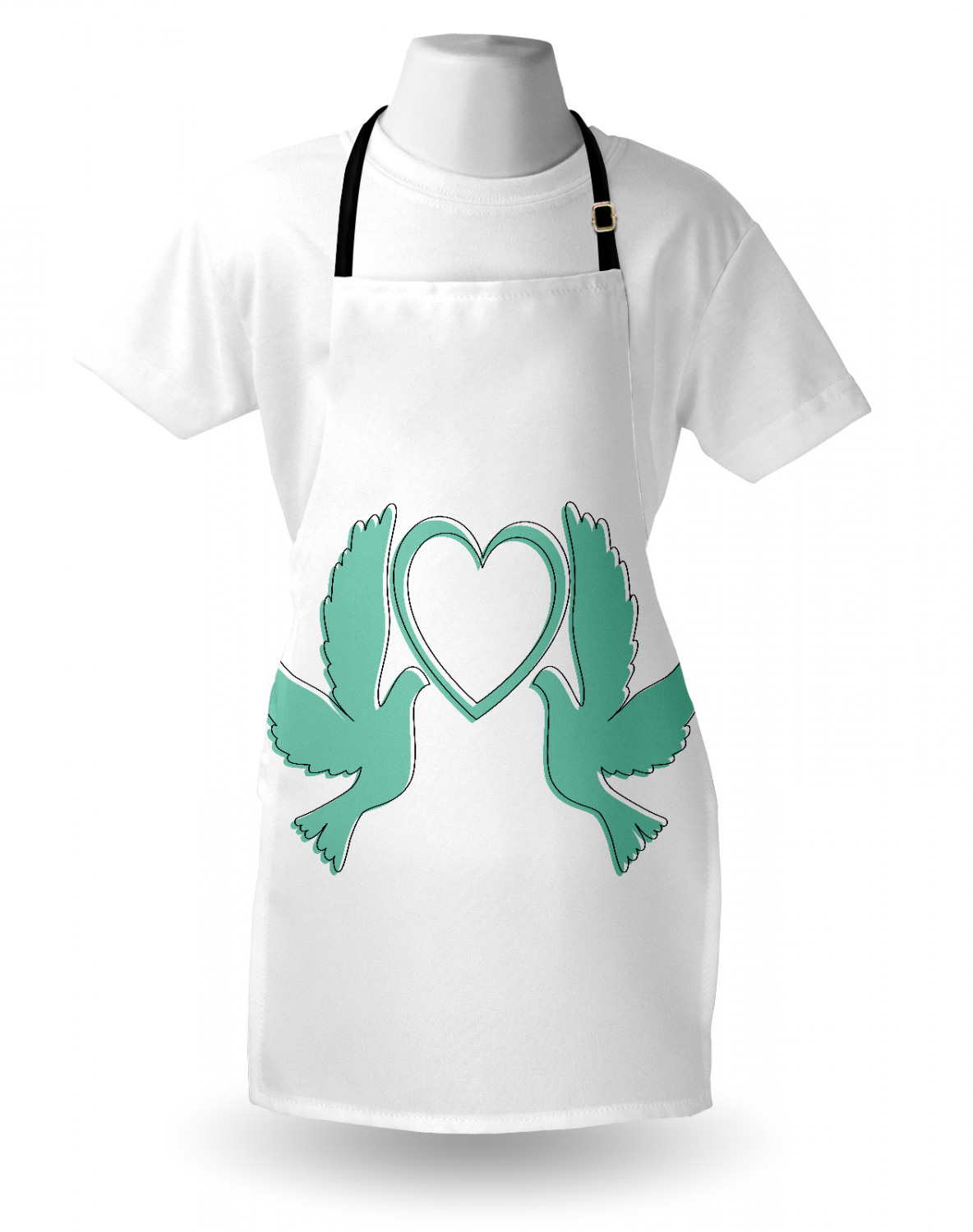 Wedding Apron Unisex Kitchen Bib with Adjustable Neck for Cooking Baking